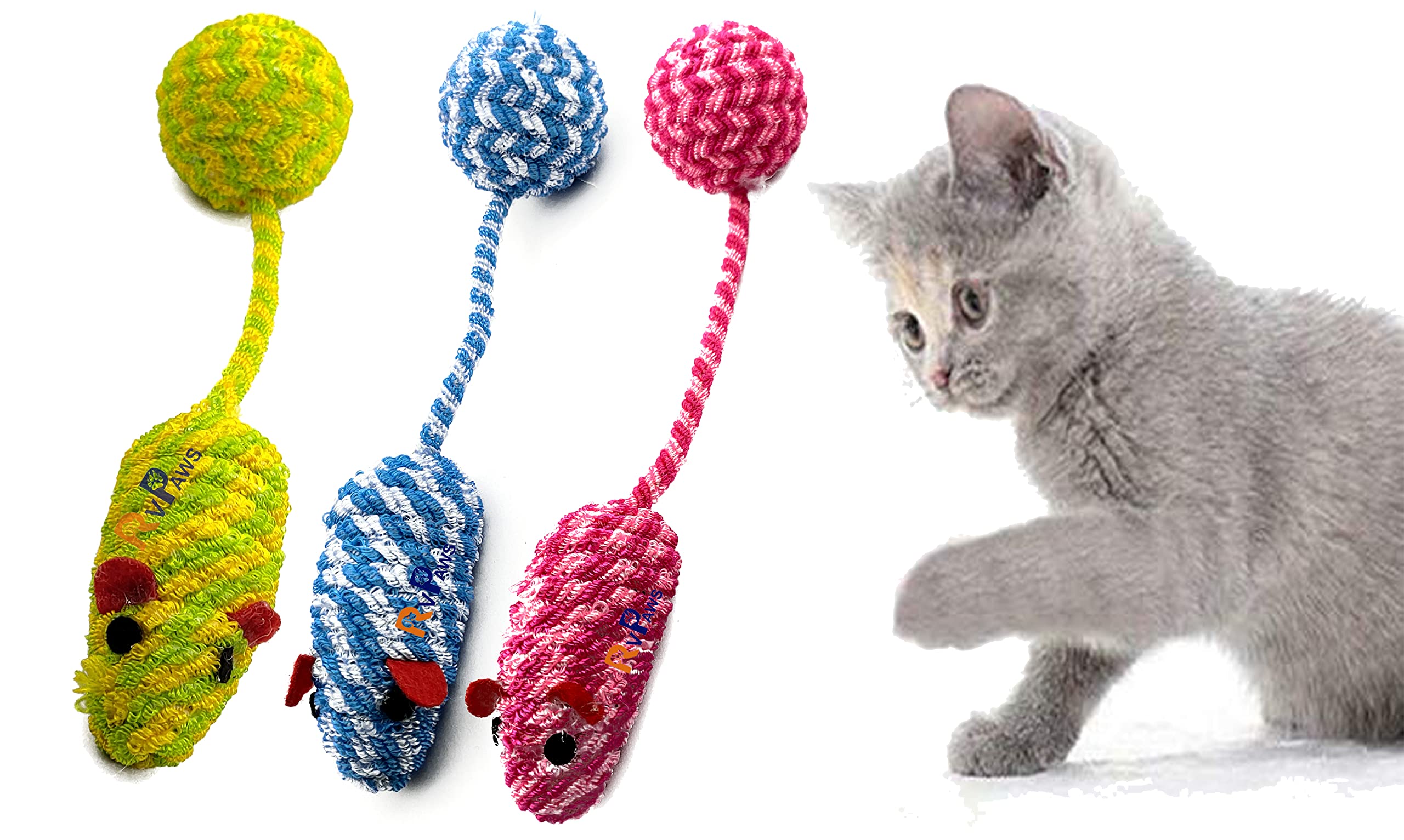 Pups&Pets Sisal Creative Pet Cat Toys Mic Plush Fake Mouse Kitten Cat Playing Toy - Color May Vary (Pack of 2) (B0BX45VFRD) Amazon Price History, Amazon Price Tracker