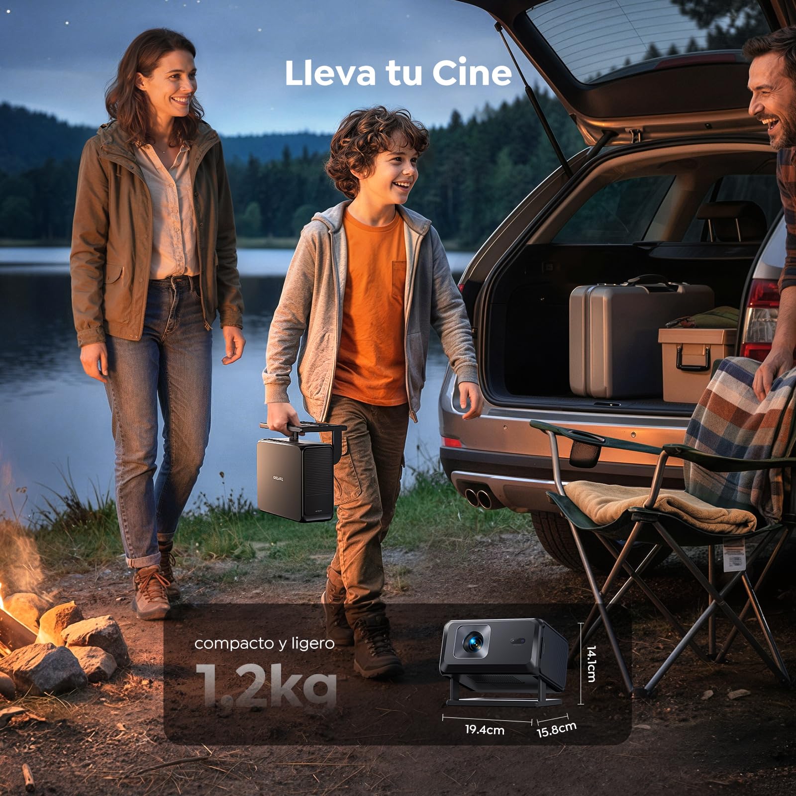 Proyector 4K【Google TV/Official Apps/Auto Focus/Keystone】Proyector Portatil App Integrada Control del lenguaje 1080P FHD Nativo,WiFi 6 & Bluetooth SmartProyector para Movil/Exterior/Cine en Casa/Techo — view 5