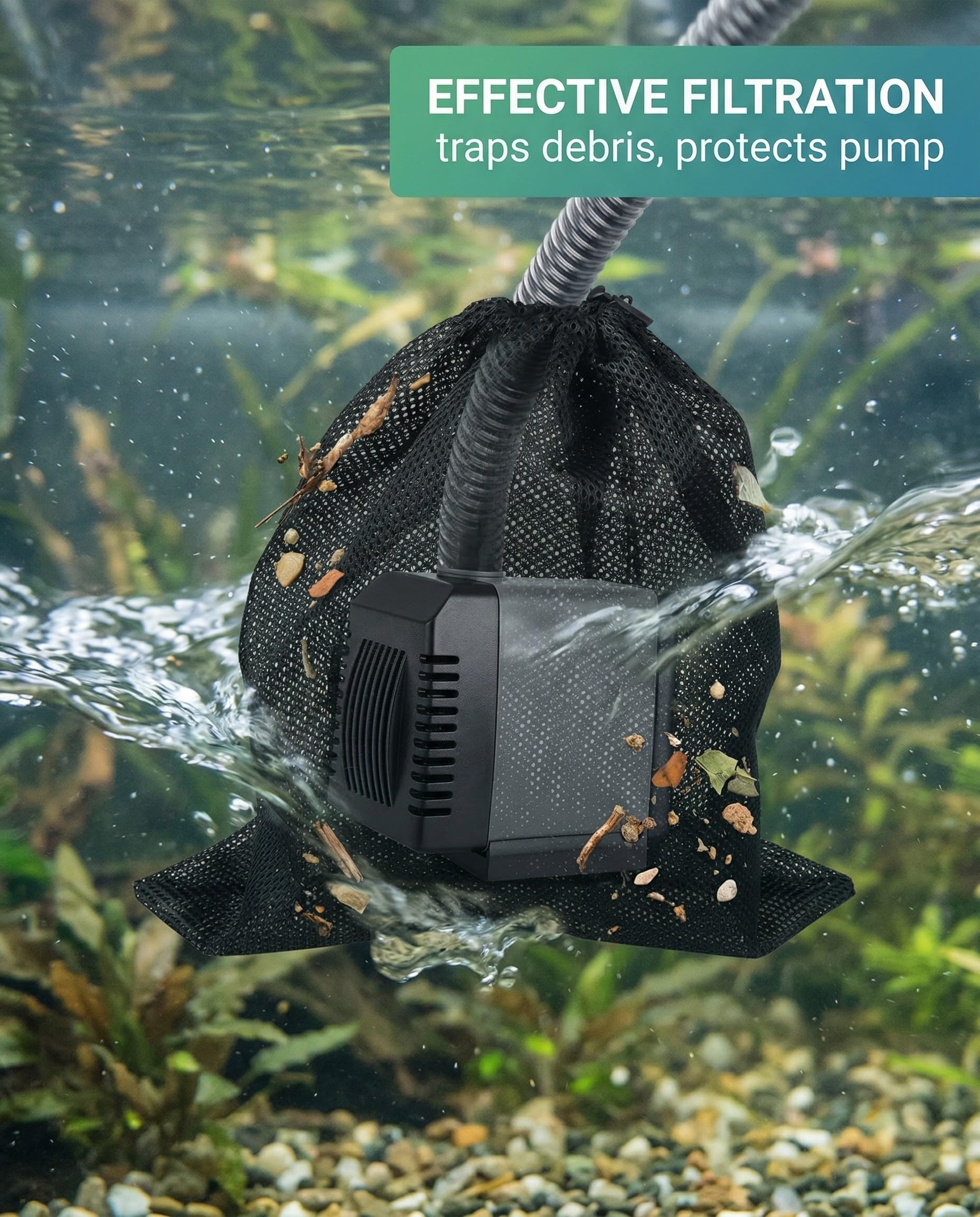 Borsa Filtrante a Rete per Pompa Acqua 45x45cm – Protezione Robusta, Filtrazione Efficace per Laghetto, Piscina. Previene Ostruzioni & Prolunga Vita Pompa.