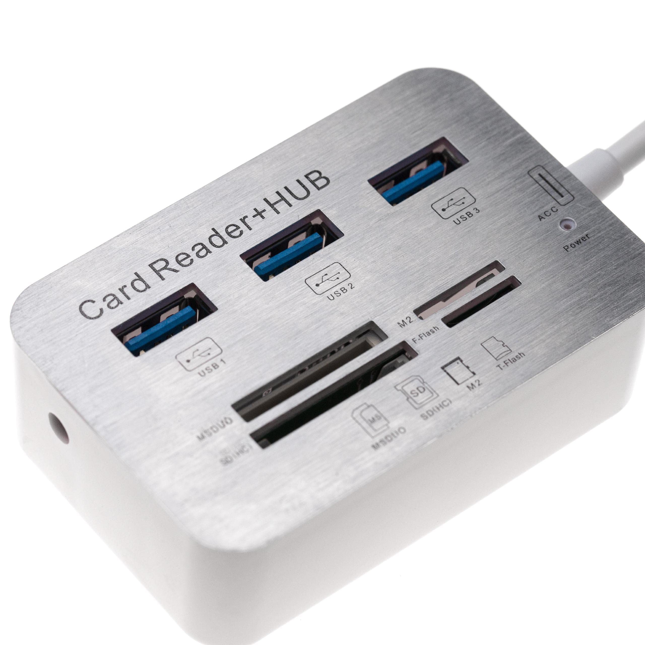 Vhbw Lettore Di Schede All-In-One – USB Con Cavo Mini-USB, Compatibile Con SD, Micro SD, CF, M2 E Molte Altre