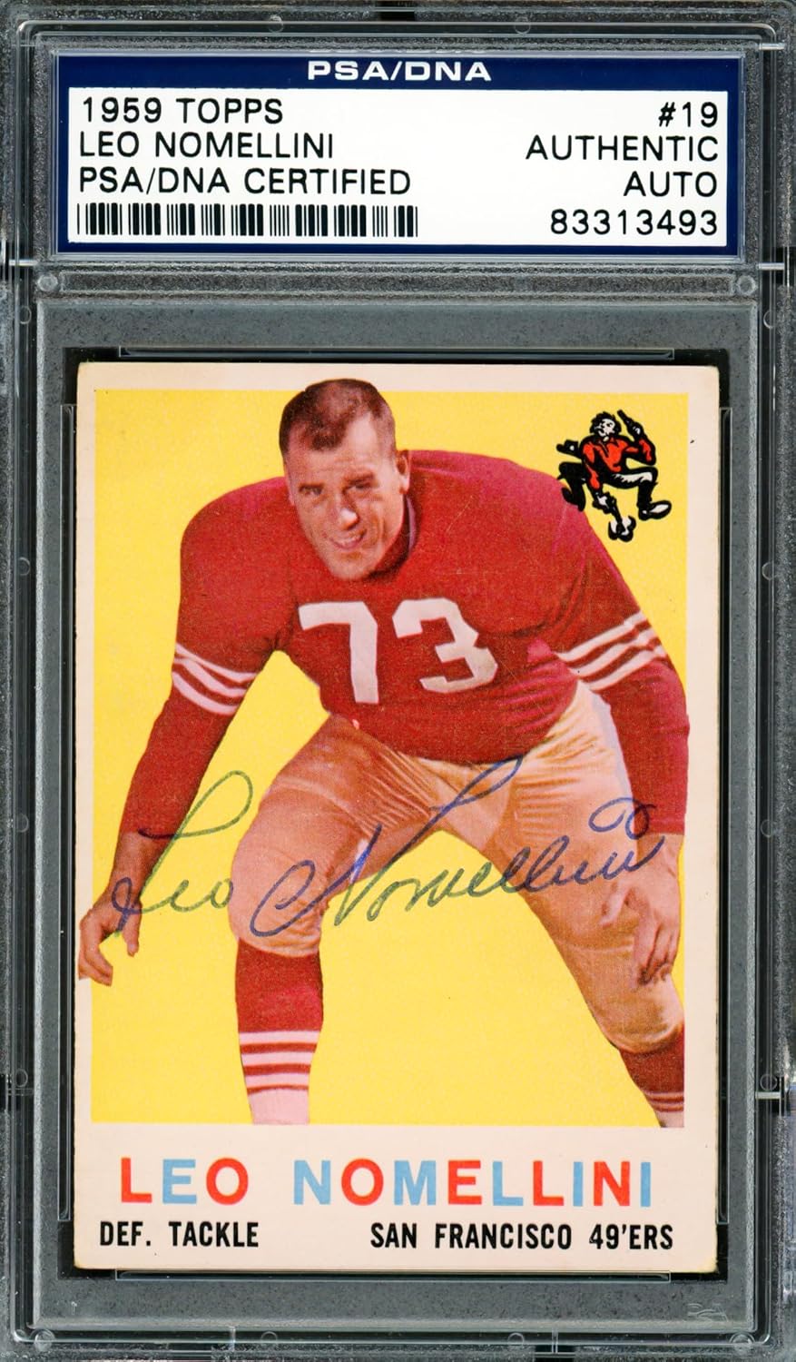 Leo Nomellini Autographed 1959 Topps Football Card #19 PSA/DNA #83313493