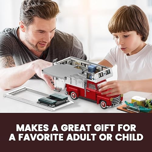 Miniatura 7 de Camper Van compatible con adultos Lego, 2 en 1, incluye caravanas y camionetas de granja, bloque de construcción de regalo para adolescentes y