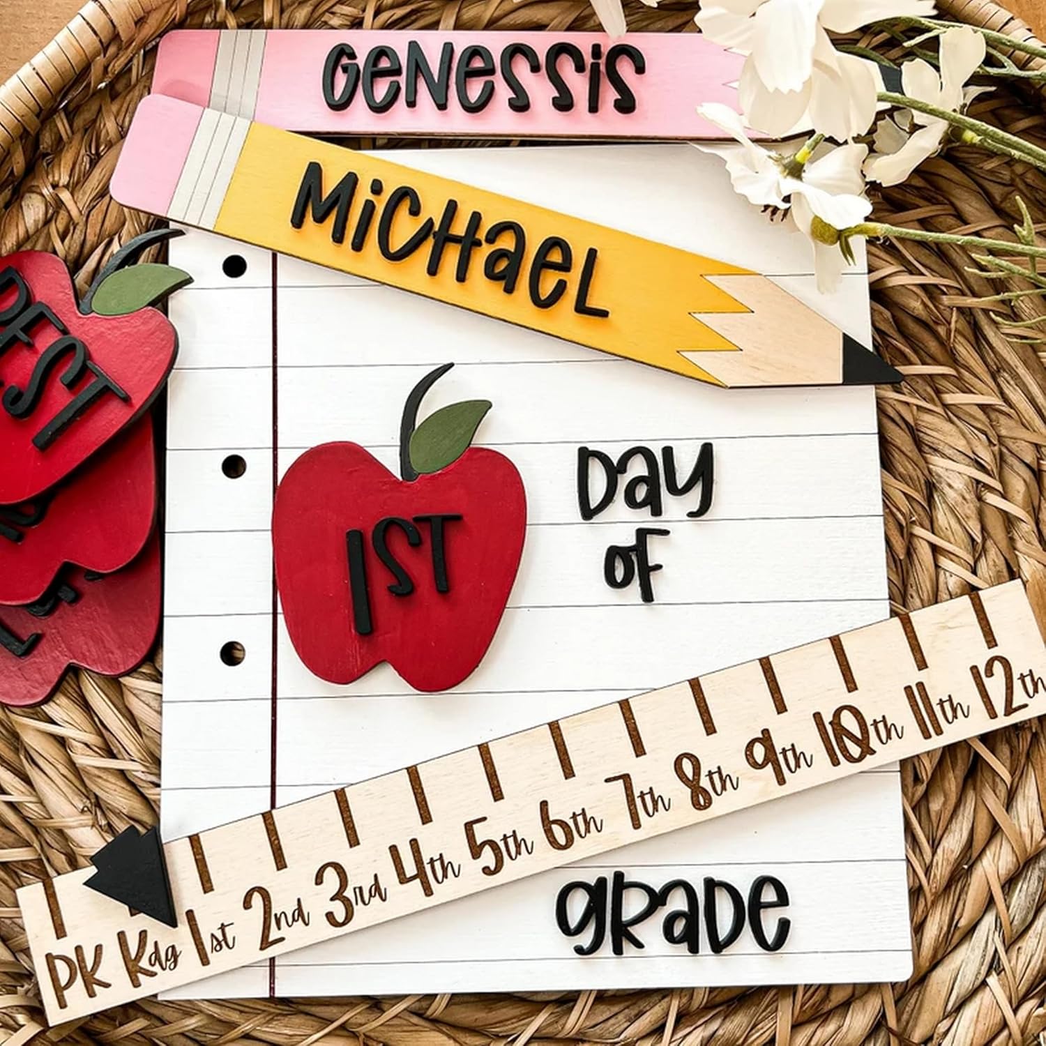 Nazenti Letrero reutilizable para el primer día de escuela, letrero ...