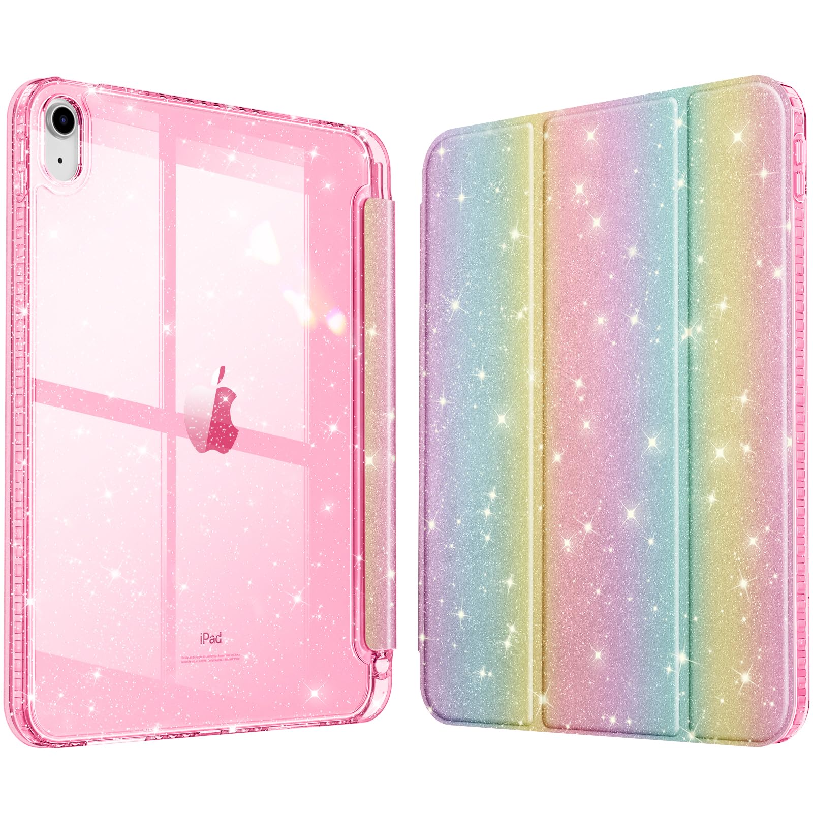 Fintie Slim Case for iPad (A16) 11th Generation 11 Inch (2025), iPad 10th Generation 10.9 Inch (2022) - Glittering Sparkly Shockproof Cover with Shiny