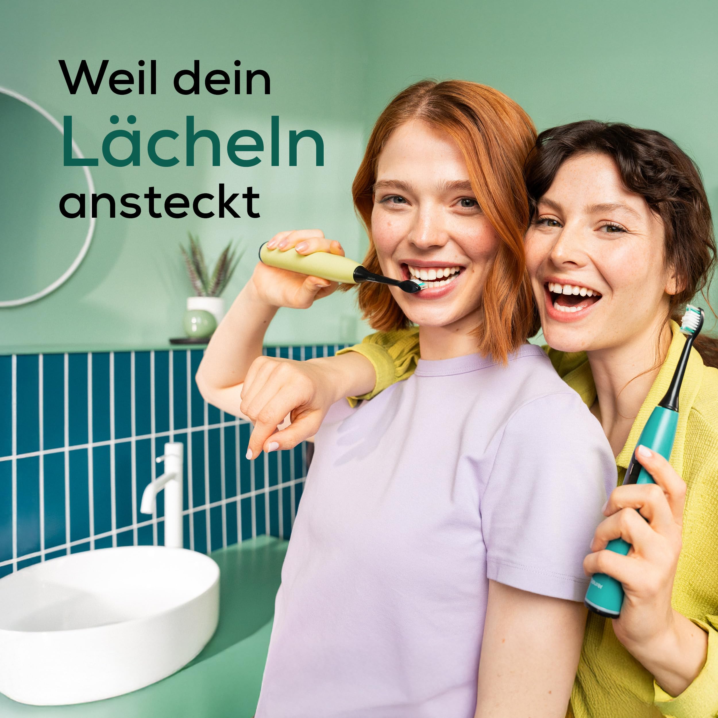 Beurer SC 50 Schallzahnbürste, elektrische Zahnbürste mit 5 Putzmodi & Andrucksensor, 80.000 Schwingungen, Display mit Putzdauer-Anzeige, inkl. 2 Aufsteckbürsten (Ocean Breeze)