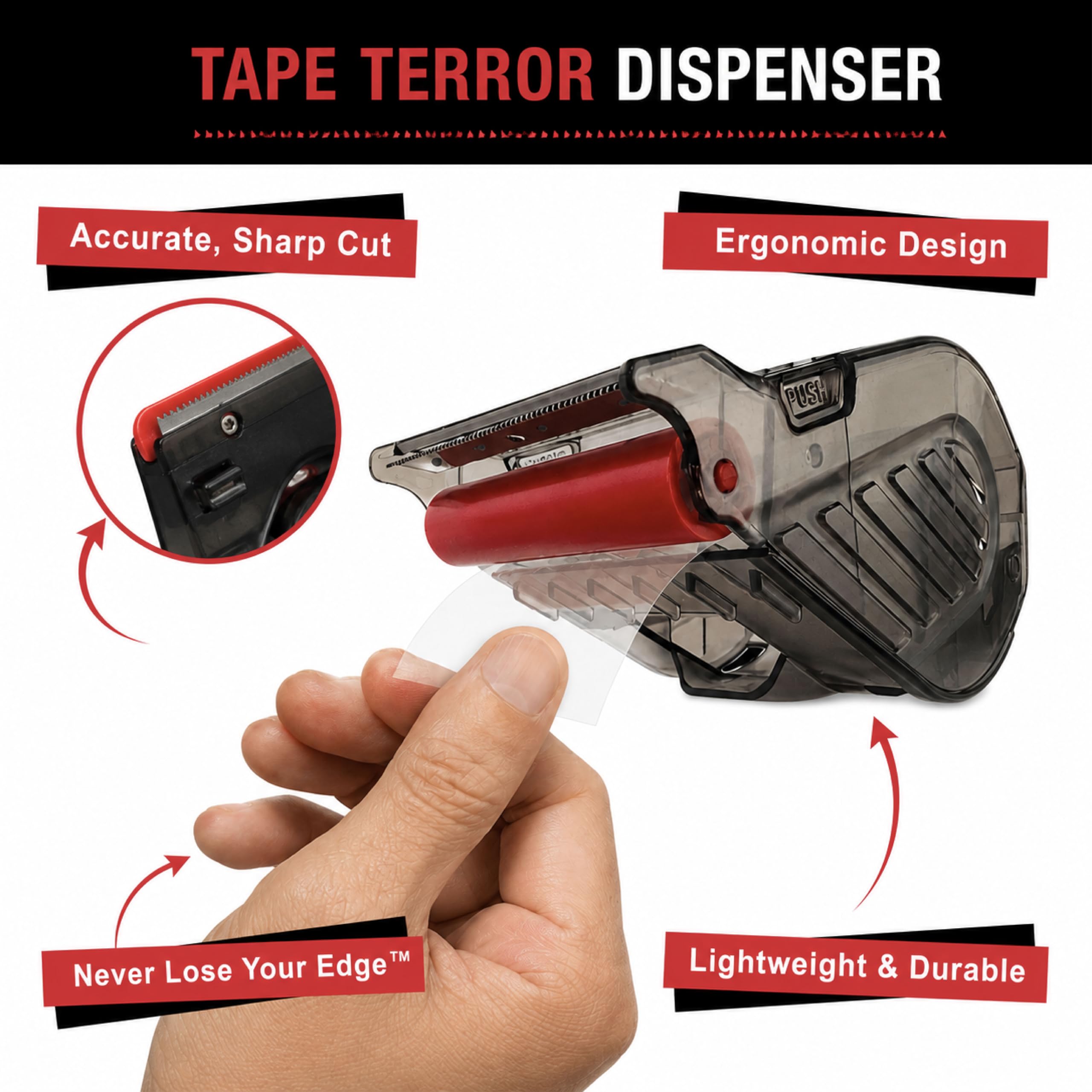 Formit Tape Terror Mini - 2 dispenser per nastro con rotolo di nastro da 20 m + 3 ricariche