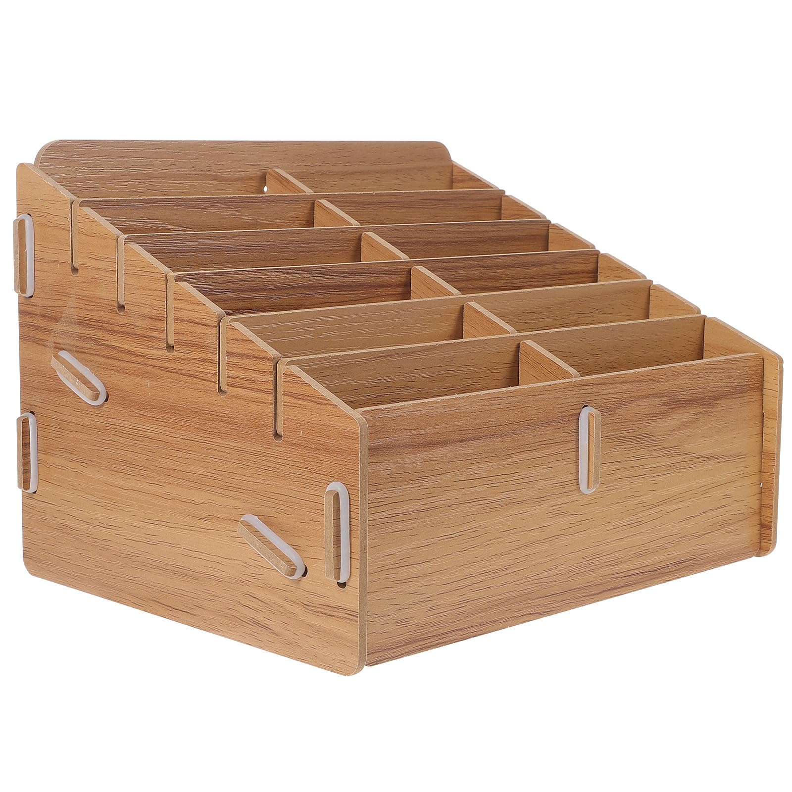 Healeved Organizer per Carte da Gioco in Legno di Noce 12 Scomparti Scatola Portaoggetti Compatta e Leggera per la Casa Custodia Bordi Arrotondati per Protezione e Stoccaggio Ordinato