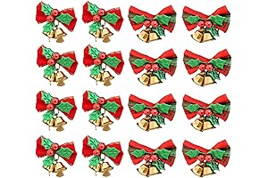 16 Pack Christmas Bow with Bells