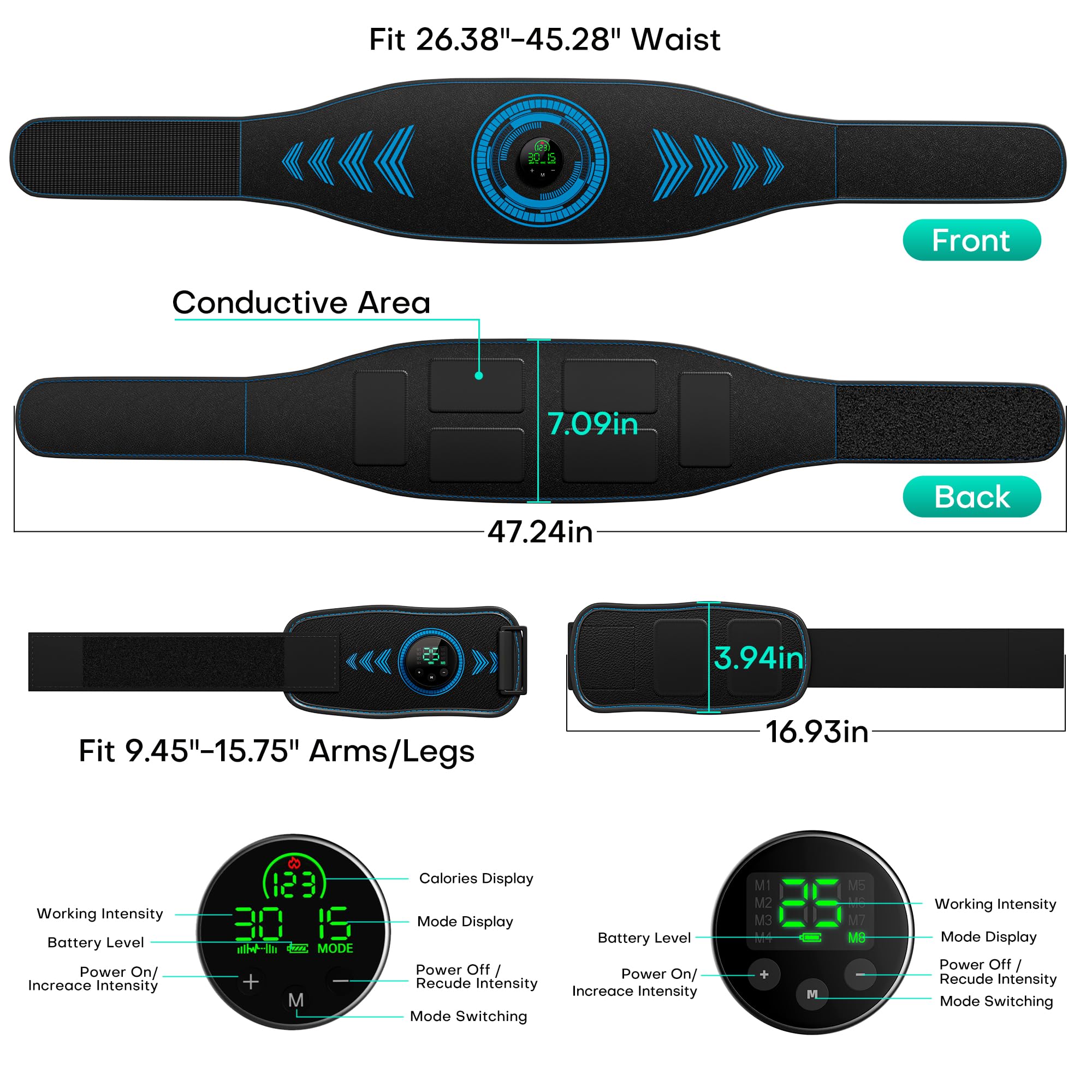 Abs Stimulator Muscle Toner, Powered EMS Muscle Stimulator for Home Use, for Muscle Conditioning (Belts with Armbands) — Amazon image 6