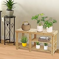 Vista 7 de Zapatero, organizador de zapatos de 3 niveles para almacenamiento de entrada, pequeño estante de madera para zapatos, zapateros independientes