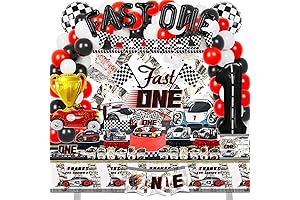 Mpanwen Fast One Birthday Decorations for Boys: 153 Piece Race Car Themed...