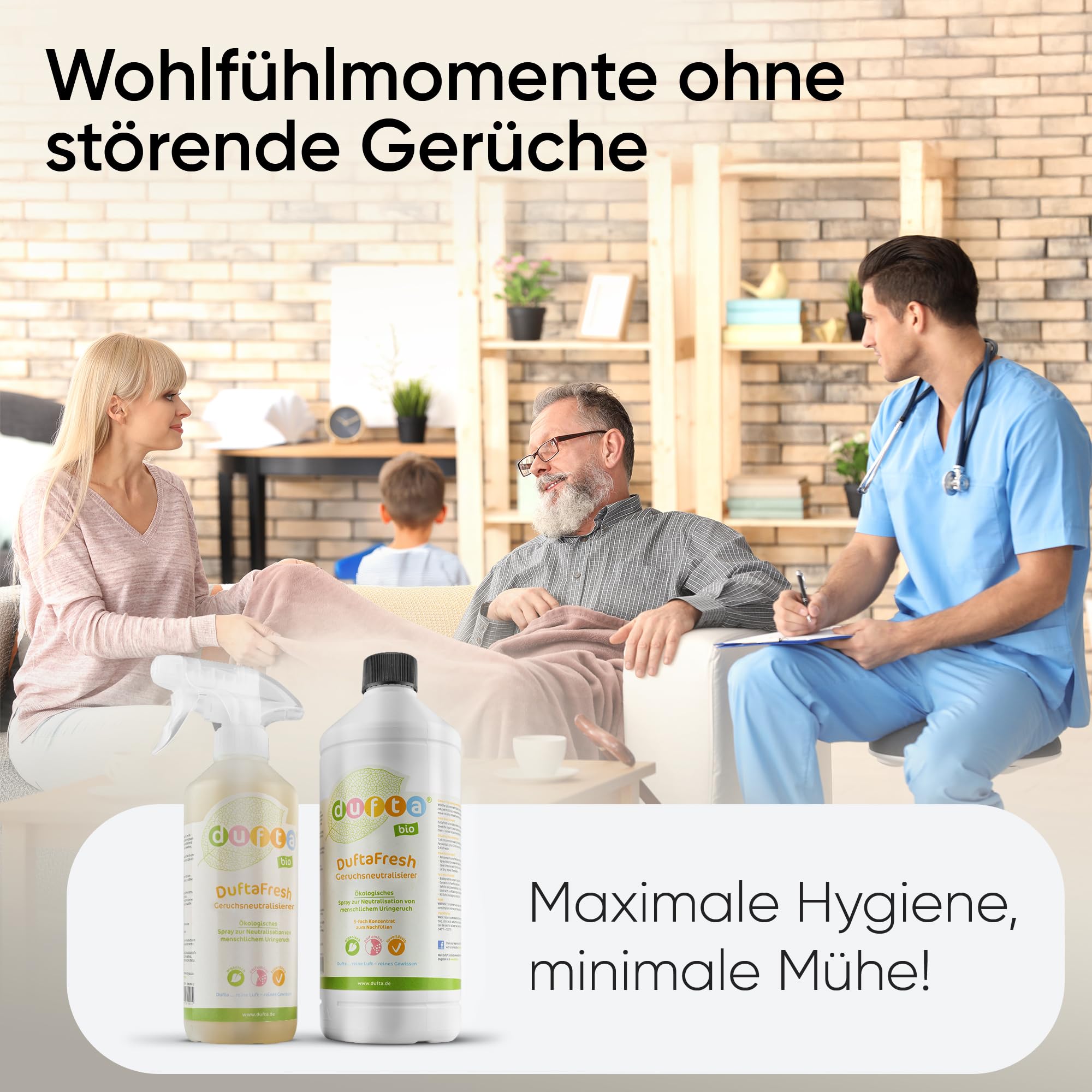DuftaFresh Geruchsneutralisierer Set mit 500 ml Spray & 1L Konzentrat | Ideal als textilerfrischer, enzymreiniger und geruchsneutralisierer für räume gegen Urin-, Rauch- und Schweißgerüche.