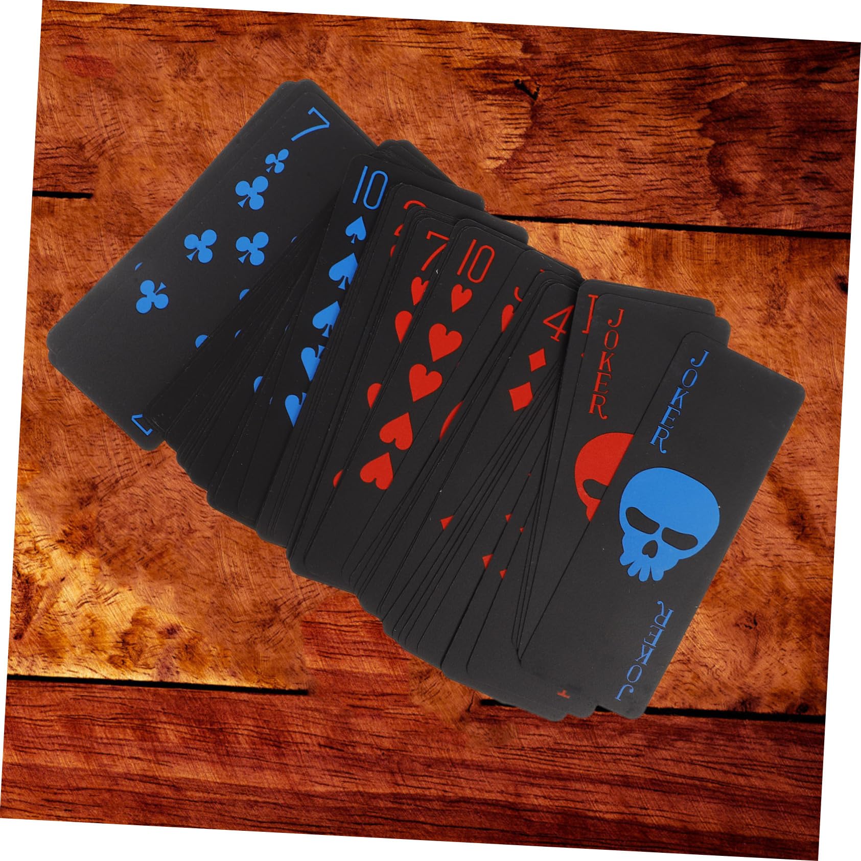 WOONEKY Mazzo Di Carte Da Poker in Pvc Di Plastica Con Motivo A Teschio Per Giochi Allaperto