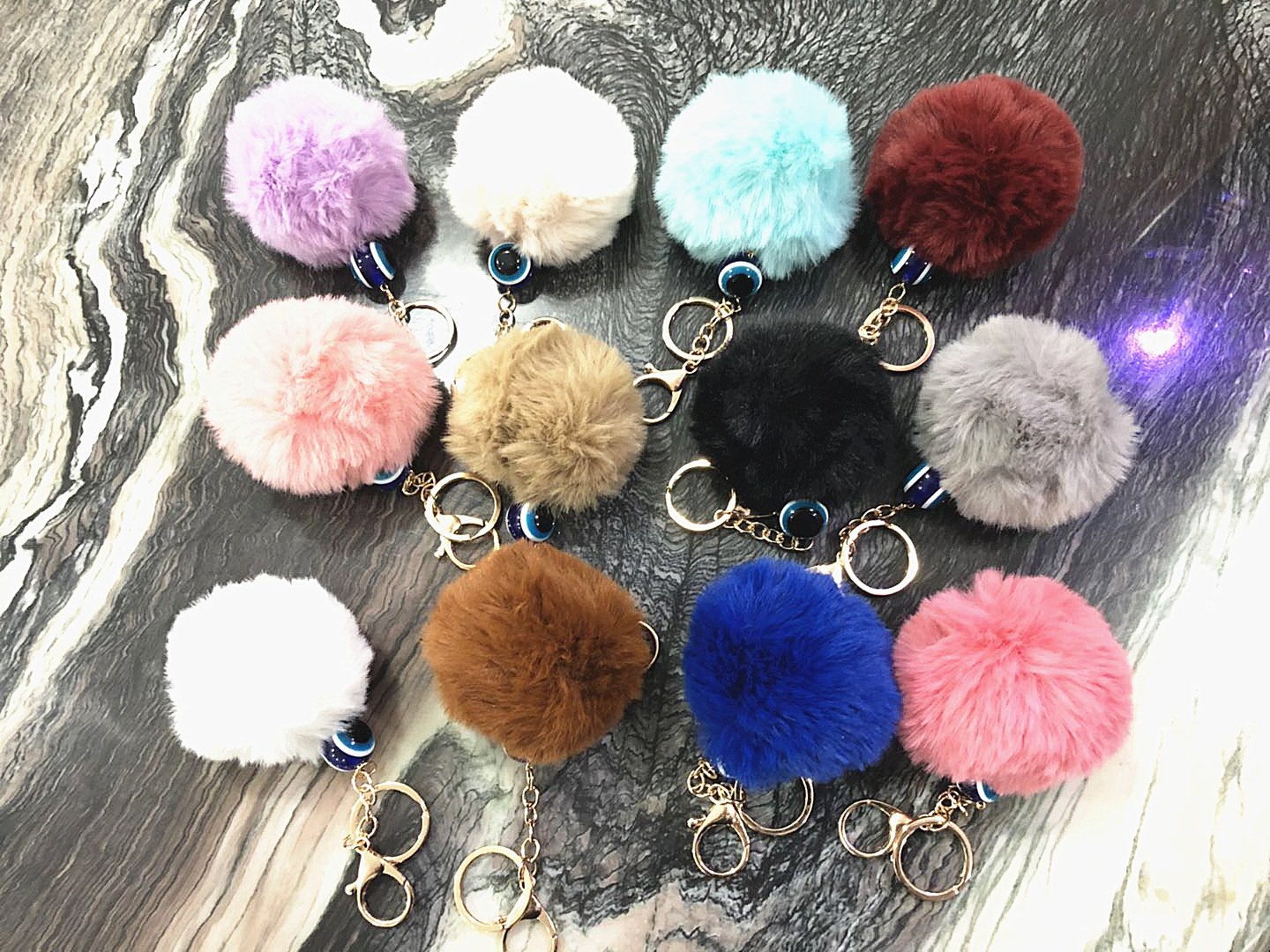 Mignon arc fourrure boule porte clés pendentif mode sacs à main accessoires en p
