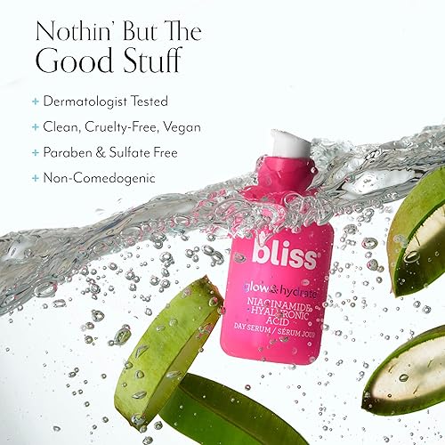 Miniatura 5 de Bliss - Suero iluminador e hidratante con niacinamida y ácido hialurónico, 1 onza líquida, mejora la opacidad e hidrata ligeramente la piel,