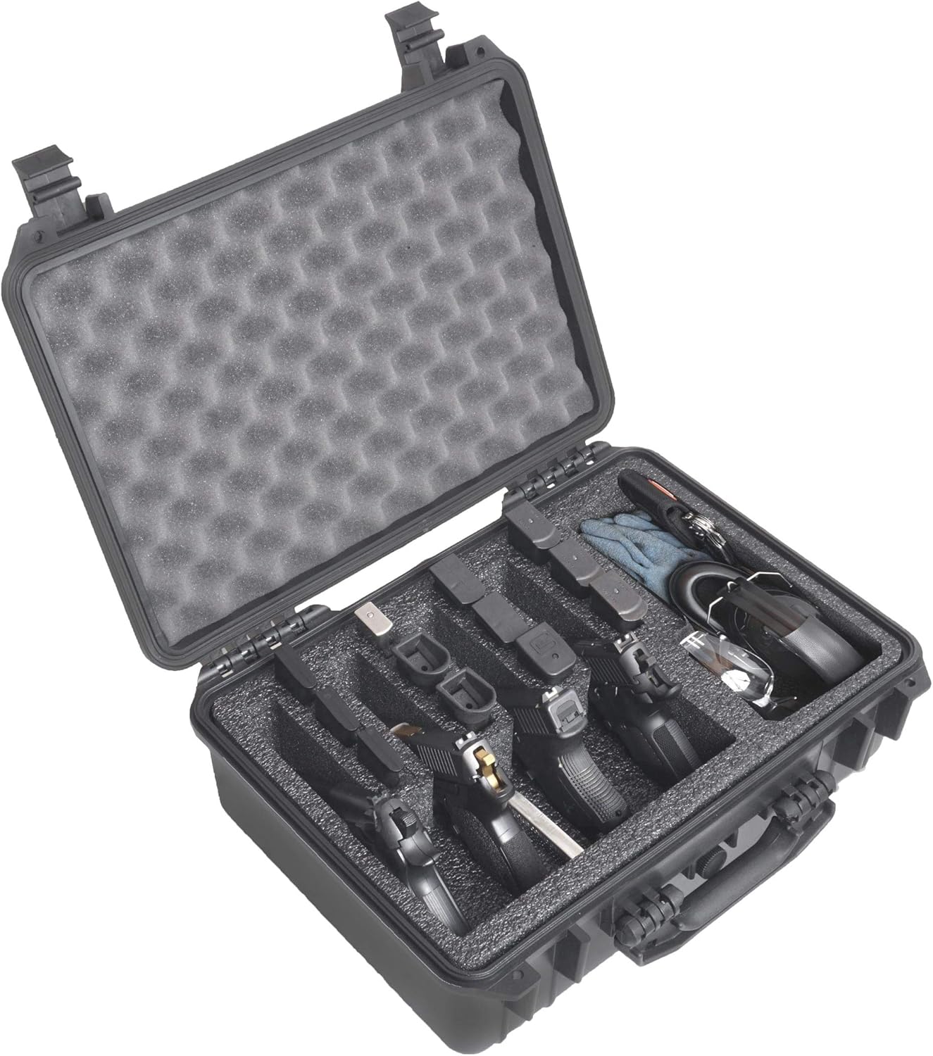 Case Club 4 Pistol and (up to) 33 Magazine with Accessory Pocket Pre-Cut Heavy Duty Waterproof Case (Upgraded Gen-2)