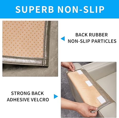 Miniatura 3 de Protector de reposacabezas reclinable antideslizante, fundas lavables de piel sintética para reposacabezas para silla reclinable, fundas