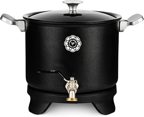 Craft & Venture Derretidor de cera para fabricación de velas, olla de fusión de cera con capacidad para 7 cuartos (14 libras) de cera, derretidor de