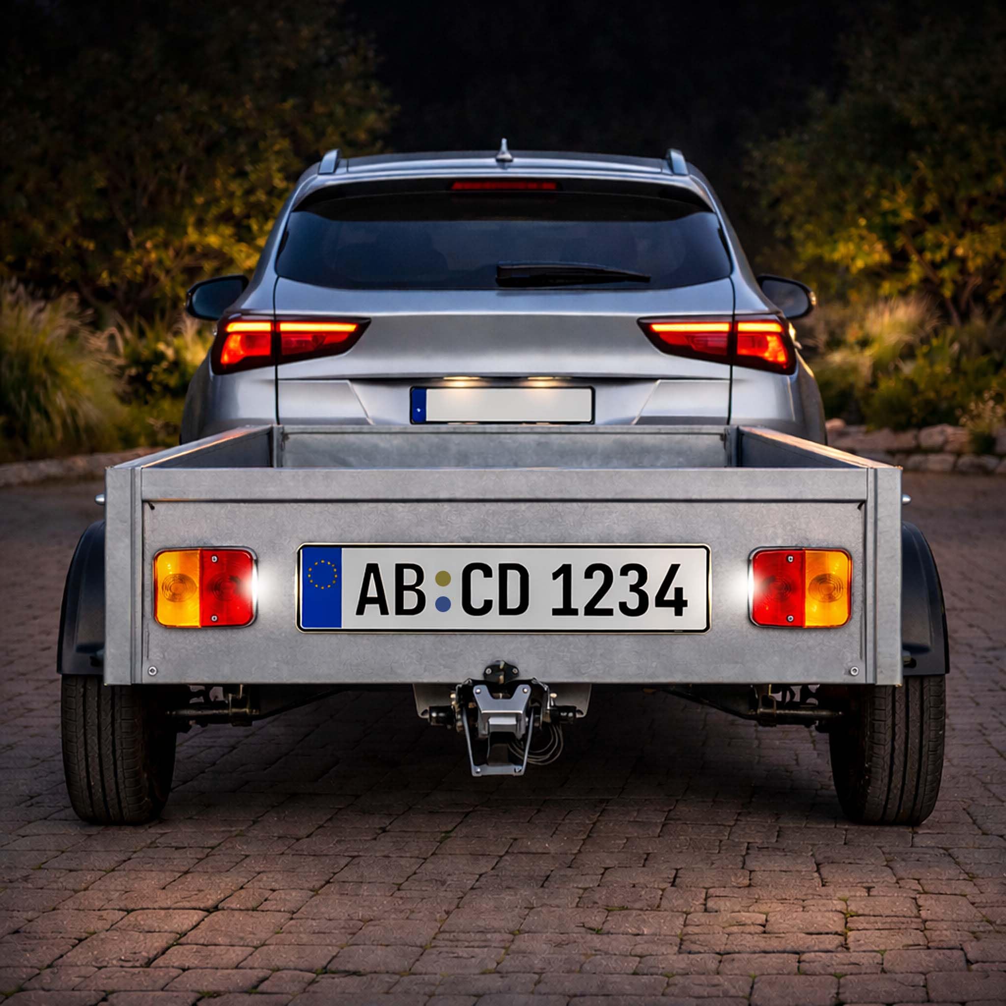 Wiltec Lampy na magnes do przyczepki, 7-pinowe z kablem 7,5 m, światło tylne lewe i prawe, oświetlenie z wieloma funkcjami, 12 V