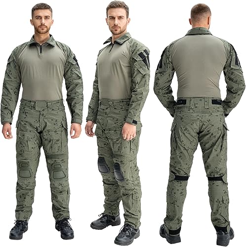 Miniatura 2 de IDOGEAR Conjunto de uniformes de combate G3 para hombre con rodilleras y coderas, ropa de camuflaje