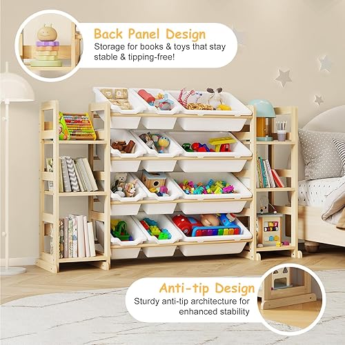 Miniatura 14 de Organizador de almacenamiento de juguetes - Organizadores de juguetes y almacenamiento con estantería, estantería de almacenamiento de juguetes con