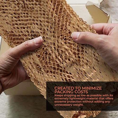 Miniatura 5 de PackageZoom - Papel de embalaje de panal de abeja perforado de alta calidad de 12 x 100 pies por PackageZoom para artículos frágiles rollo de