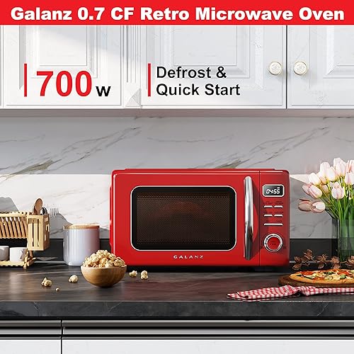 Miniatura 6 de Galanz GLR25MRDR10 - Refrigerador compacto retro, mini refrigerador con puertas individuales, termostato mecánico ajustable con enfriador, rojo, 2.5
