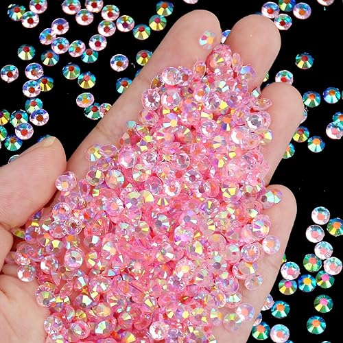 Miniatura 4 de Bolsa a granel al por mayor 5000 unidades, diamantes de imitación de resina de 0.118 in, diamantes de imitación transparentes con parte trasera