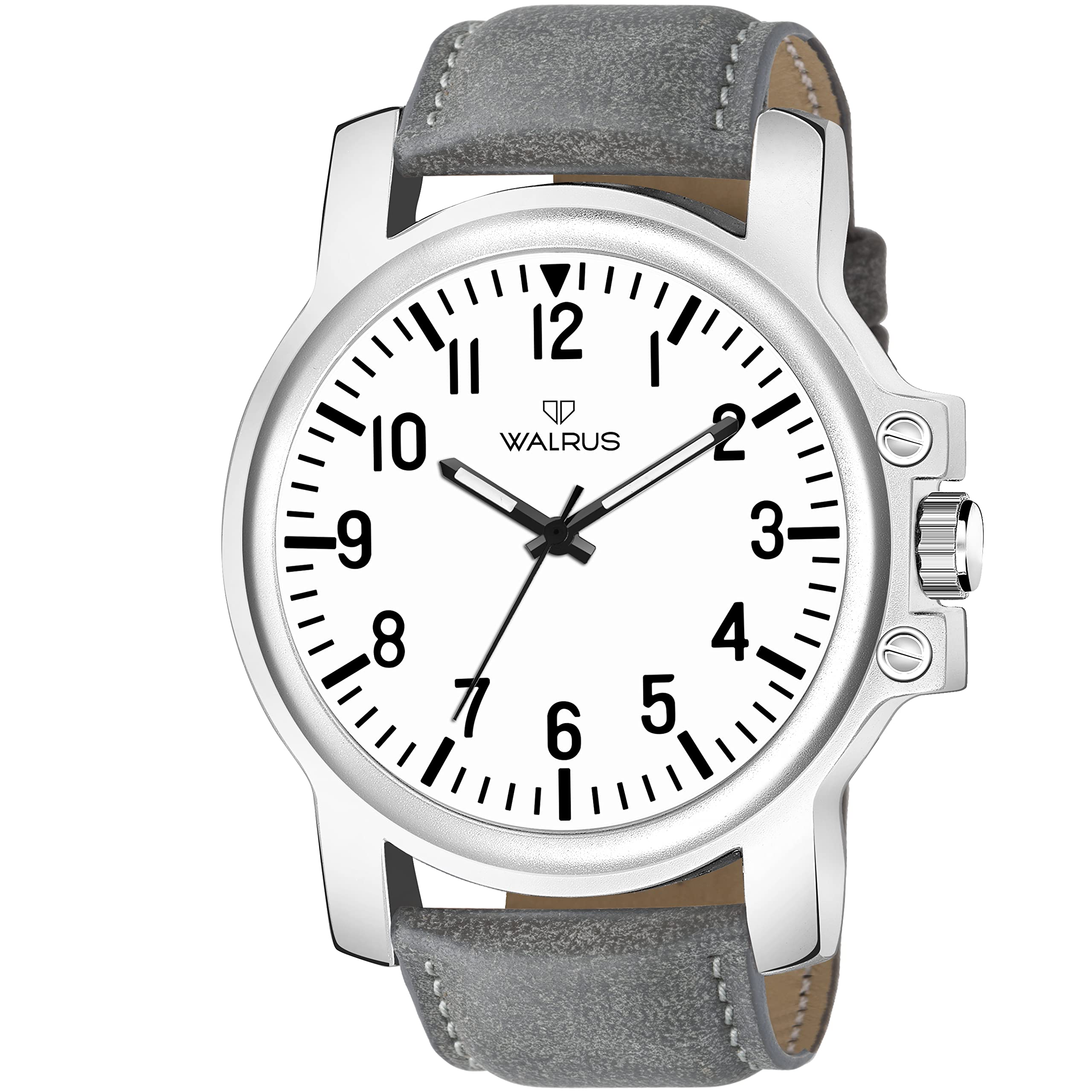 Walrus Cult VI Series White Dial Grey Vegan Leather Strap Men Wristwatch - Professional & Casual Use- Old Money Style Mens Wrist Watch for Gift (B0B1QPK9WD) Amazon Price History, Amazon Price Tracker