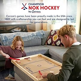 Carrom Champion Nok Hockey Game (Standard Size) - Wooden Board Games for Adults & Children - Indoor and Outdoor Games for Family - Sports Board Games