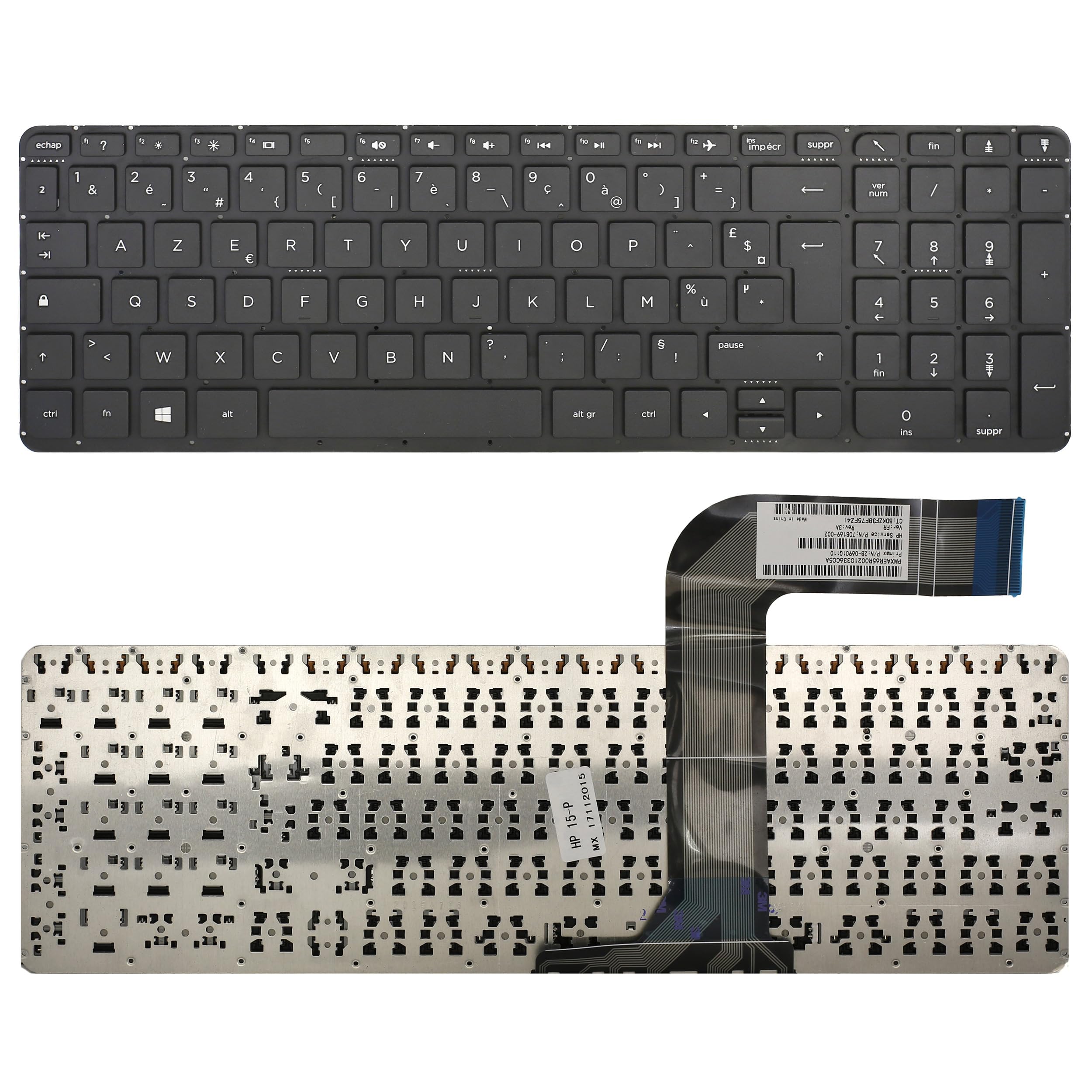 Clavier FRANÇAIS AZERTY Compatible HP Pavilion 17-F / 15-P Series - 9Z.N9HSQ.70E.IT / 762529-051/765806-051