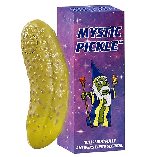 Mystic Pickle - Magic Fortune Teller with +100 Witty Responses - Unveiling The Briny Secrets of The Universe - Endless Entertainment with Friends, Family, Classroom Students - Best Novelty Gag Gift!