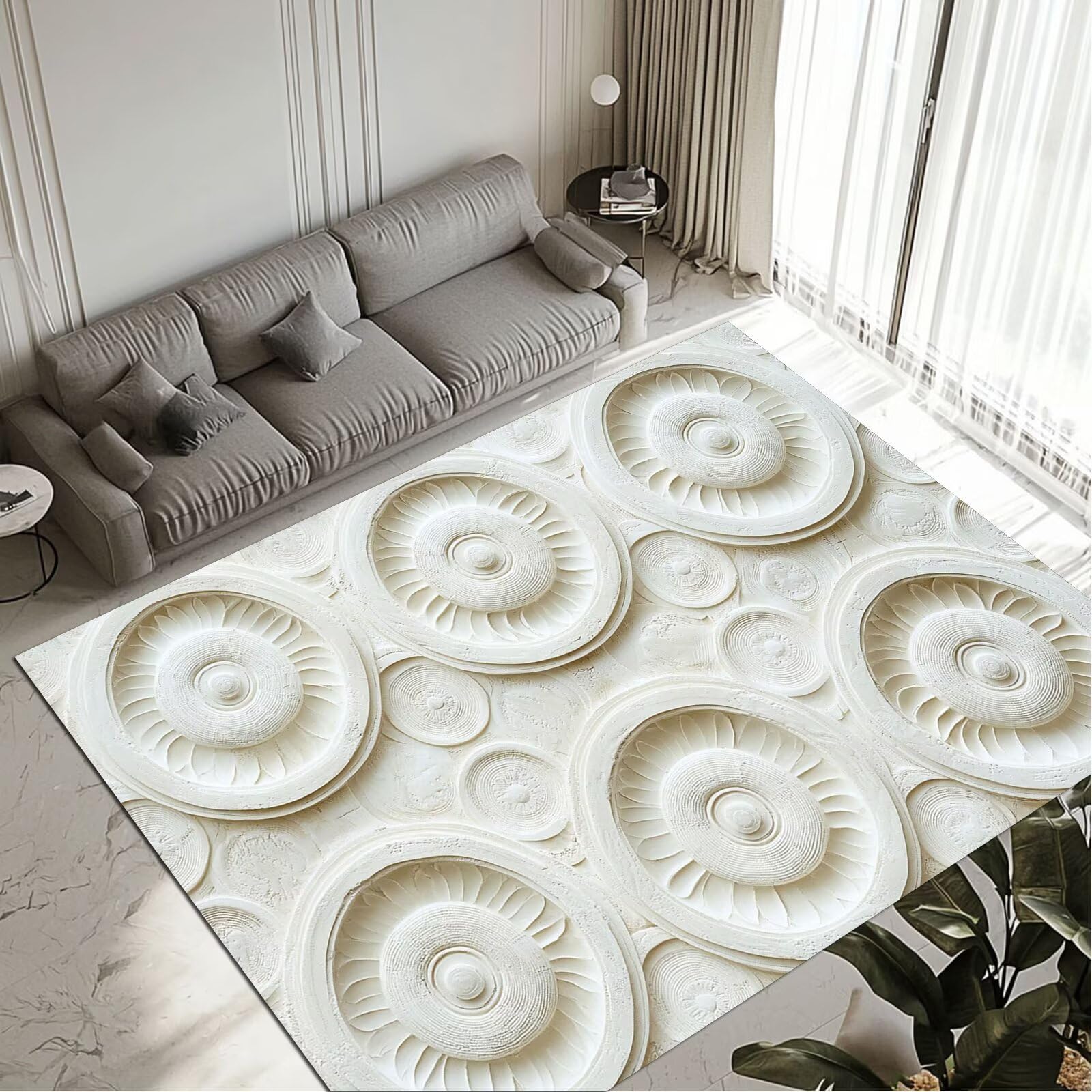 Tapis de salon lavable et imperméable 120x170 cm antidérapant