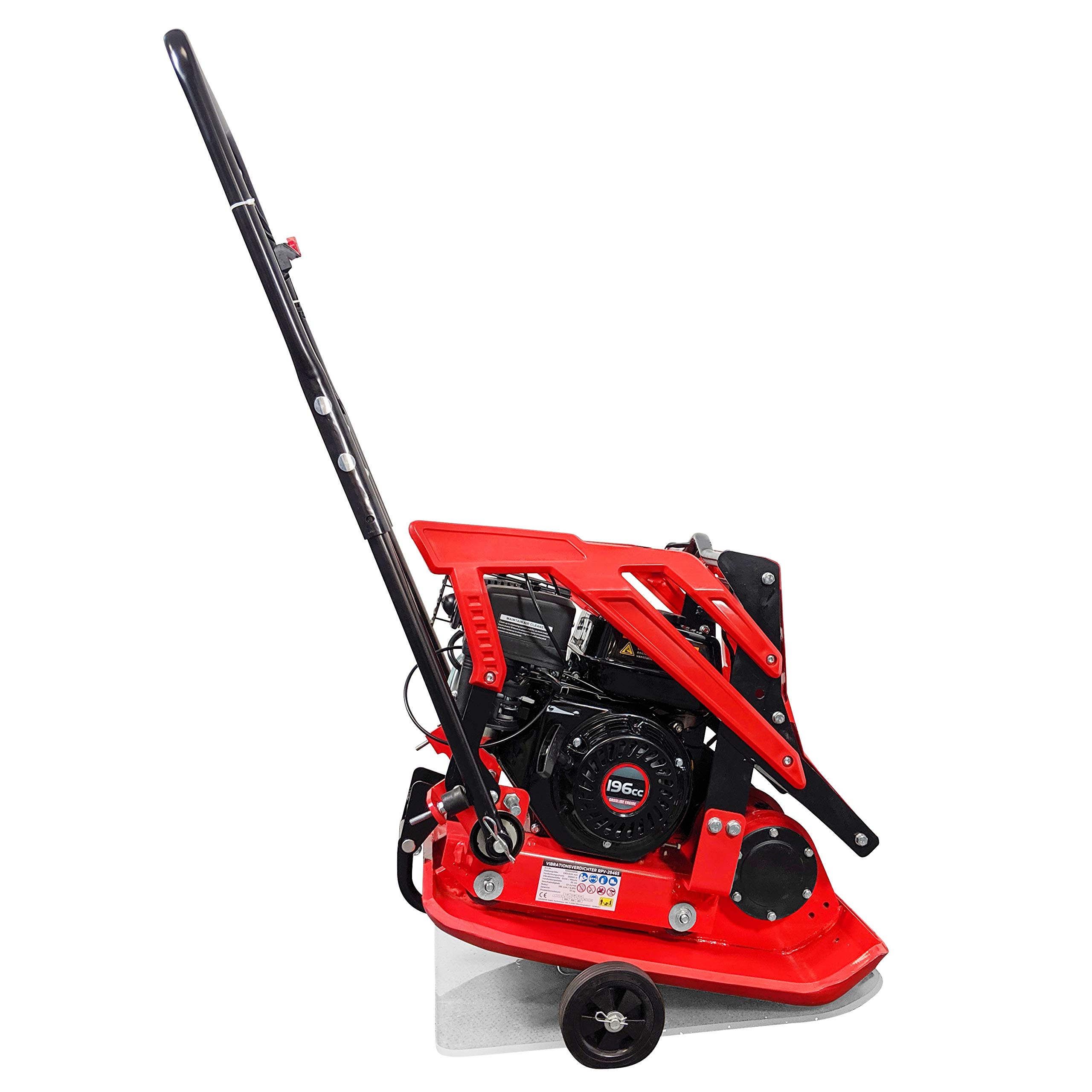 Plaque vibrante RPV-29465 Compacteur de sol 6,5 CV Profondeur de compactage 35 cm Poids 111 kg incl. tapis en caoutchouc et train de roulement