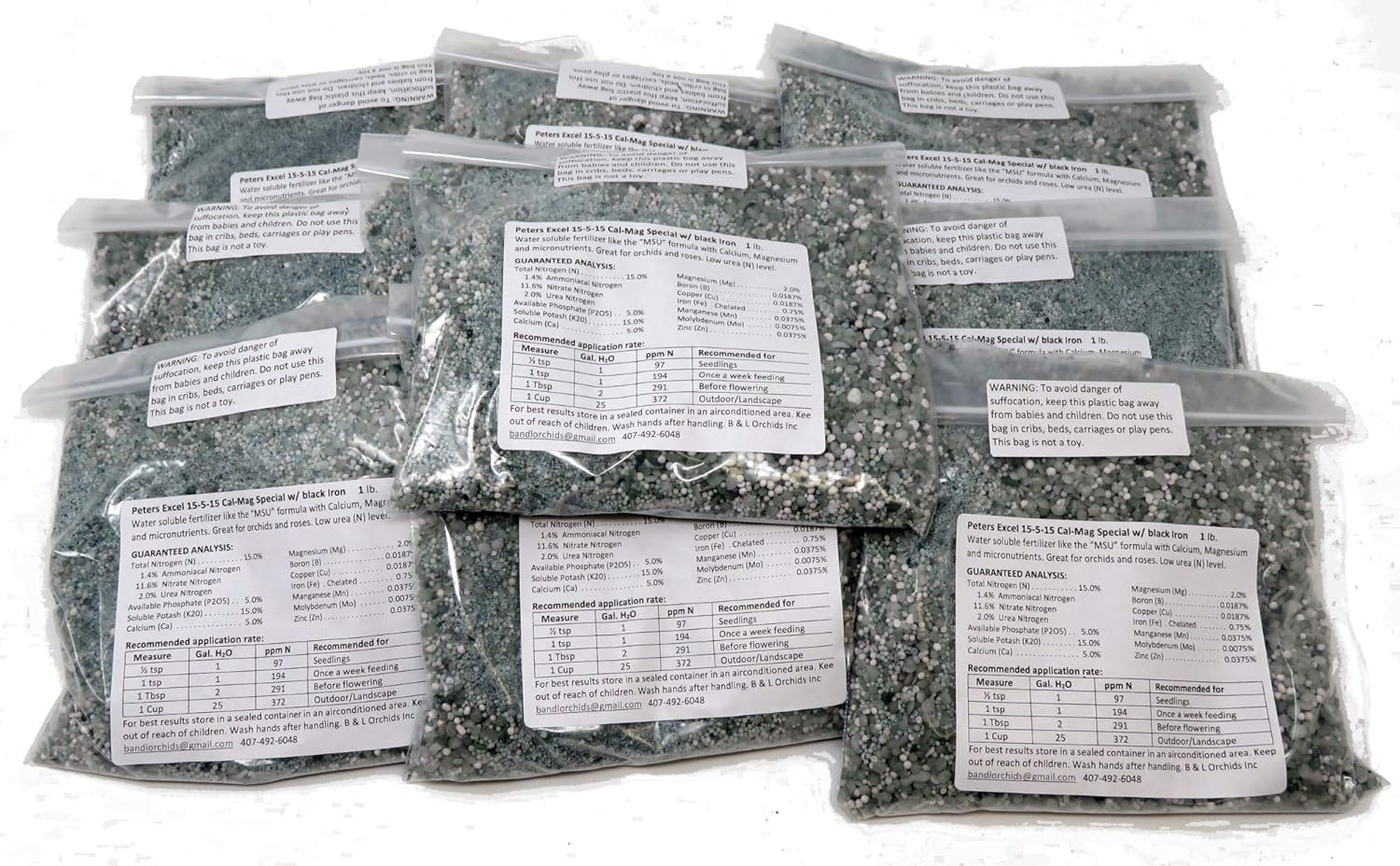 Peters Excel 15-5-15 Cal-Mag Special w/Black Iron (3) = 3 1lb Bags