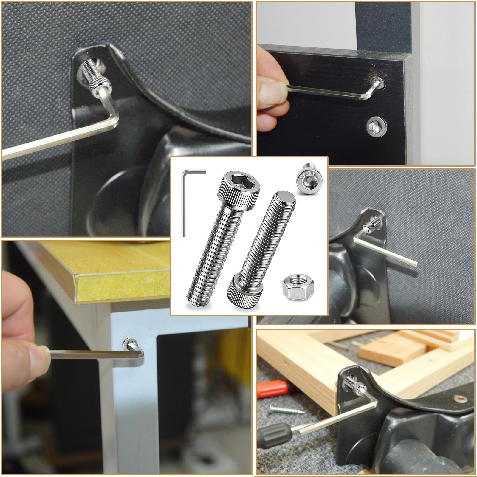 Zestaw śrub cylindrycznych M5 x 50 mm, 30 szt., śruby z łbem cylindrycznym ze stali nierdzewnej, A2 V2A, śruby imbusowe DIN 912, śruby z gniazdem sześciokątnym, śruby z nakrętkami do naprawy