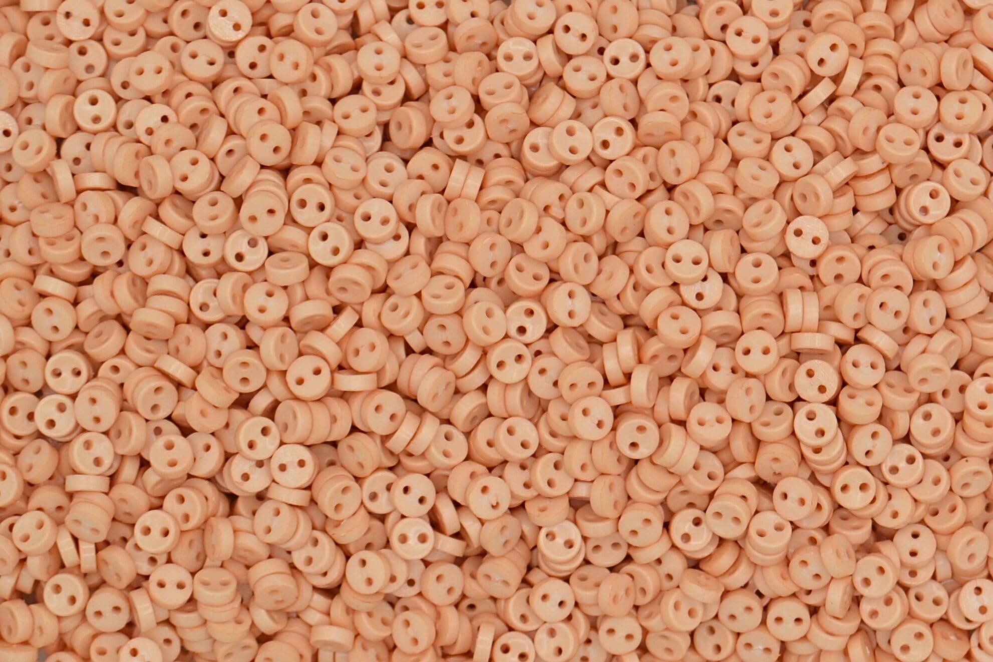celloexpress 5mm Peach Circles Mini Doll Buttons for Dolls & Soft Toys Clothes - 5mm Assorted Round Colours & Designs (Pack of 2000, Peach Circles) โ image 1