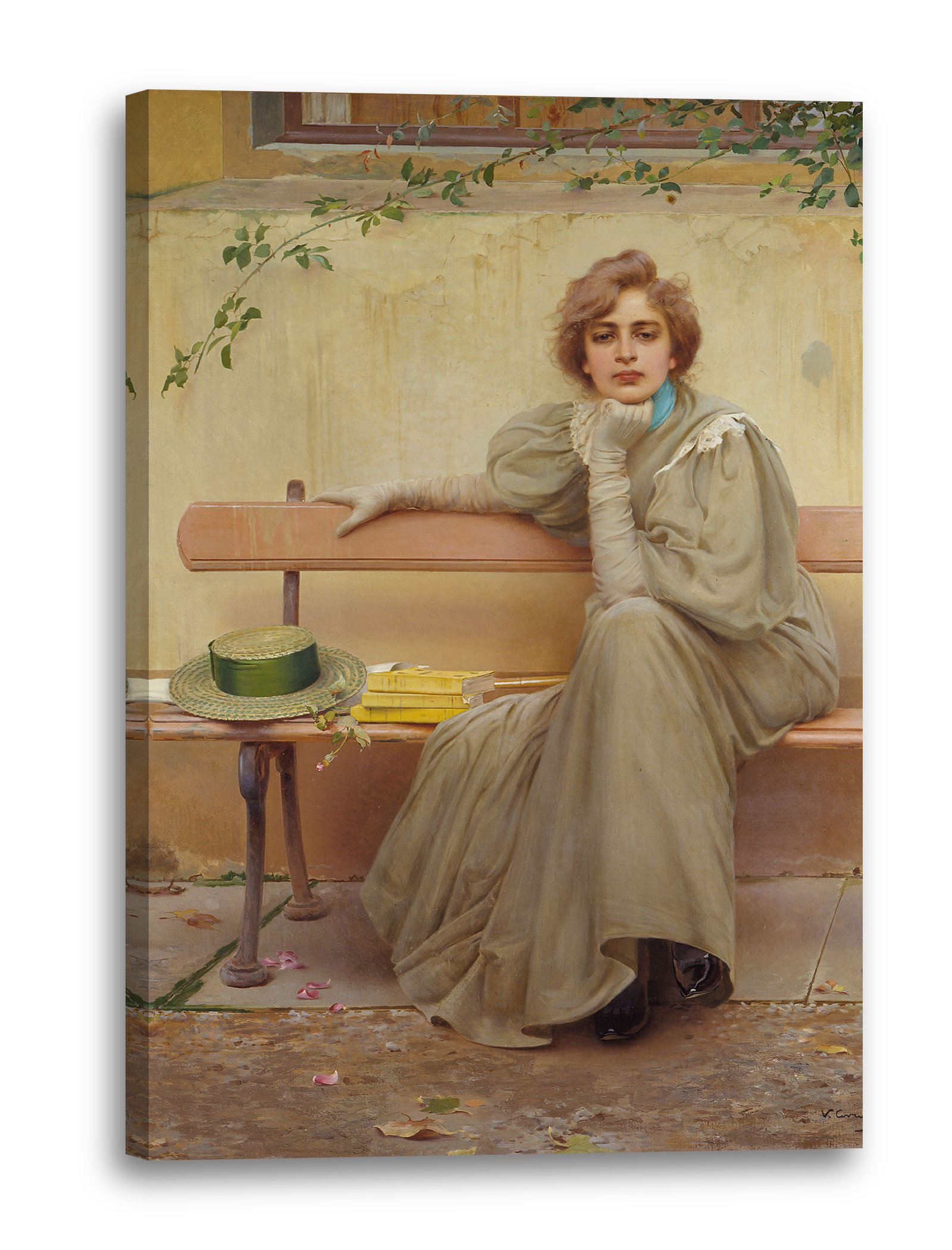 Printed Paintings Stampa su Tela (70x100cm): Vittorio Matteo Corcos - Sogni/Sogni/Sogni (con