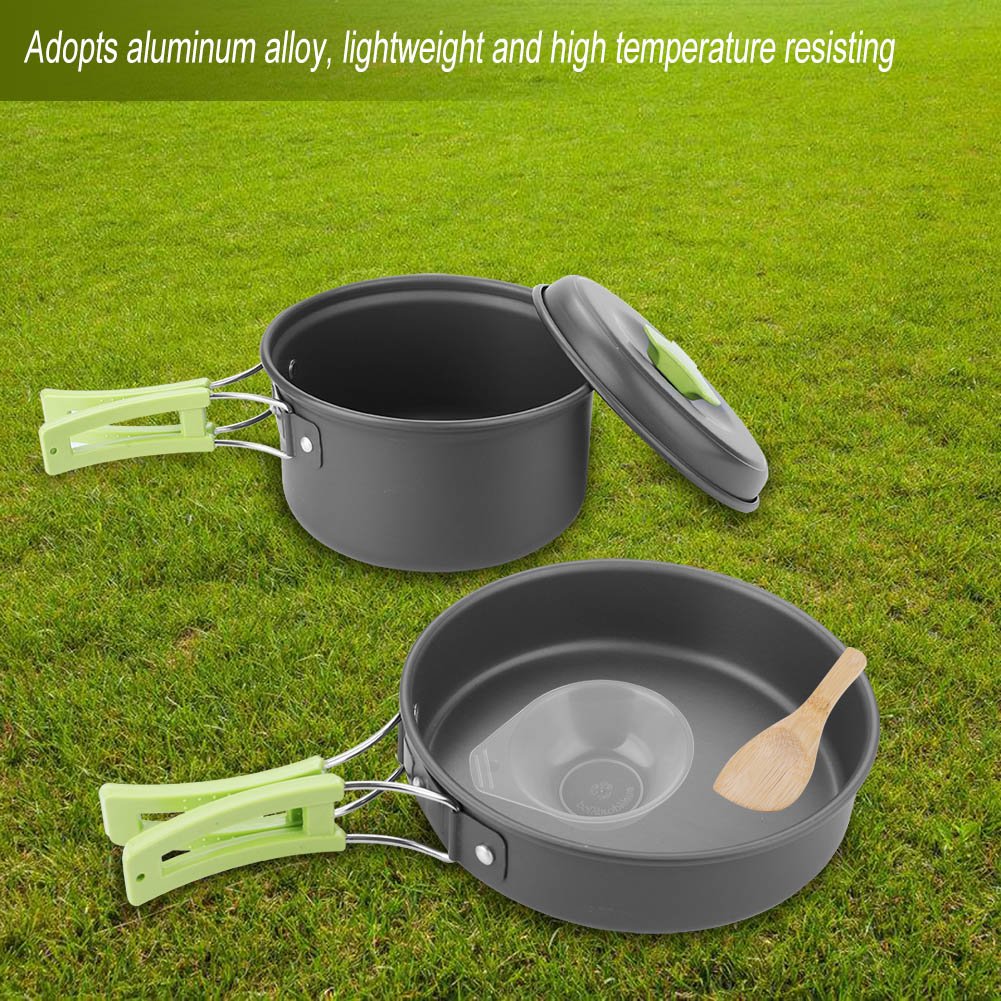 Set da 8 pentole da campeggio, in lega di alluminio, resistenti alle alte temperature, set di pentole da campeggio, leggere, con buon effetto di isolamento termico, per campeggio, escursionismo