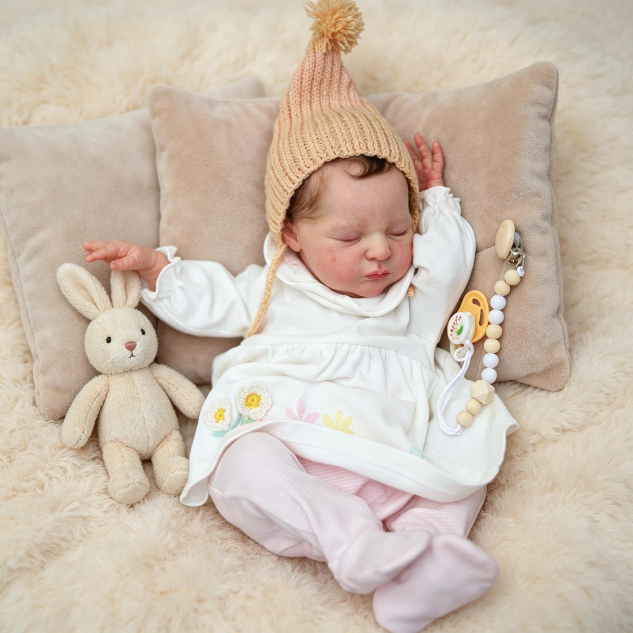 RXDOLL Realistyczna lalka dla dziewczynki, 45 cm, miękki, winylowy, na całe ciało, silikon, lalki, które wyglądają na prawdziwe życie, anatomicznie poprawne, lalki niemowlęce, zmywalna, zabawka dla