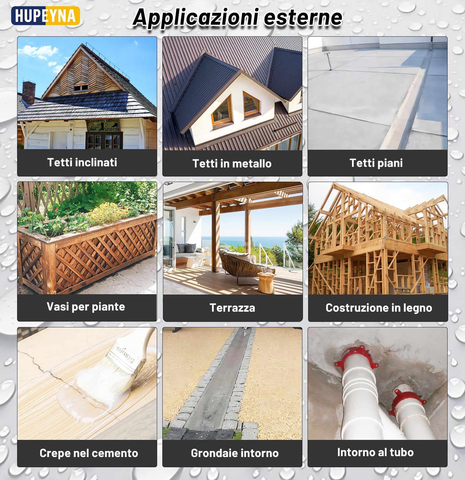 Sigillante Impermeabile Trasparente, Sigillante Impermeabile Liquido di Riparazione Delle Perdite, Gomma Liquida Trasparente Rivestimento Impermeabiles, Colla Impermeabiles per Esterni ed Interni 5KG