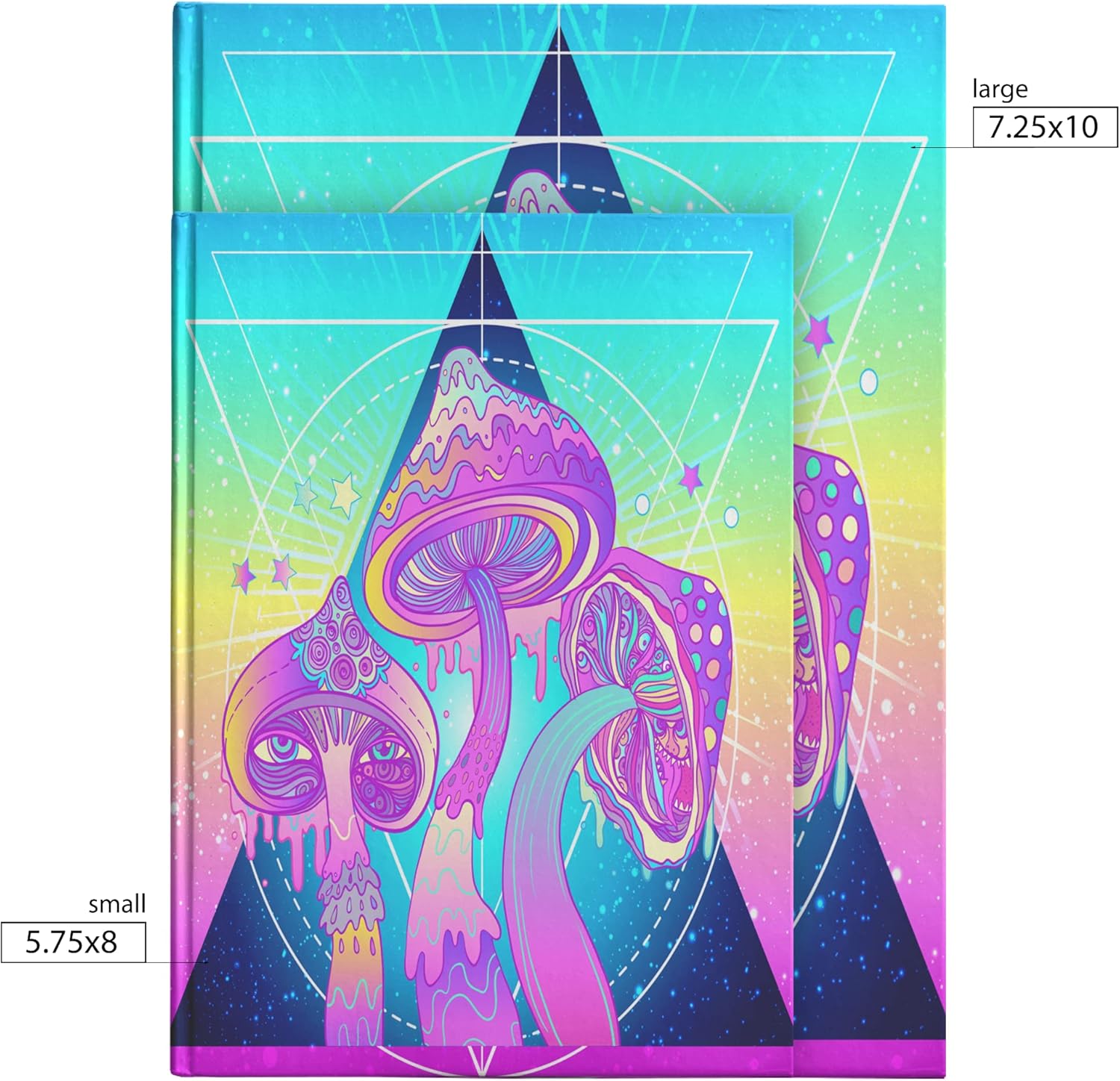 Shrooms hardcover Journal shroom diary psychadelic Notepad psychedelic notebooks Cheap Gifts mushroom journal shrooms notebook trippy (7.25" x 10")