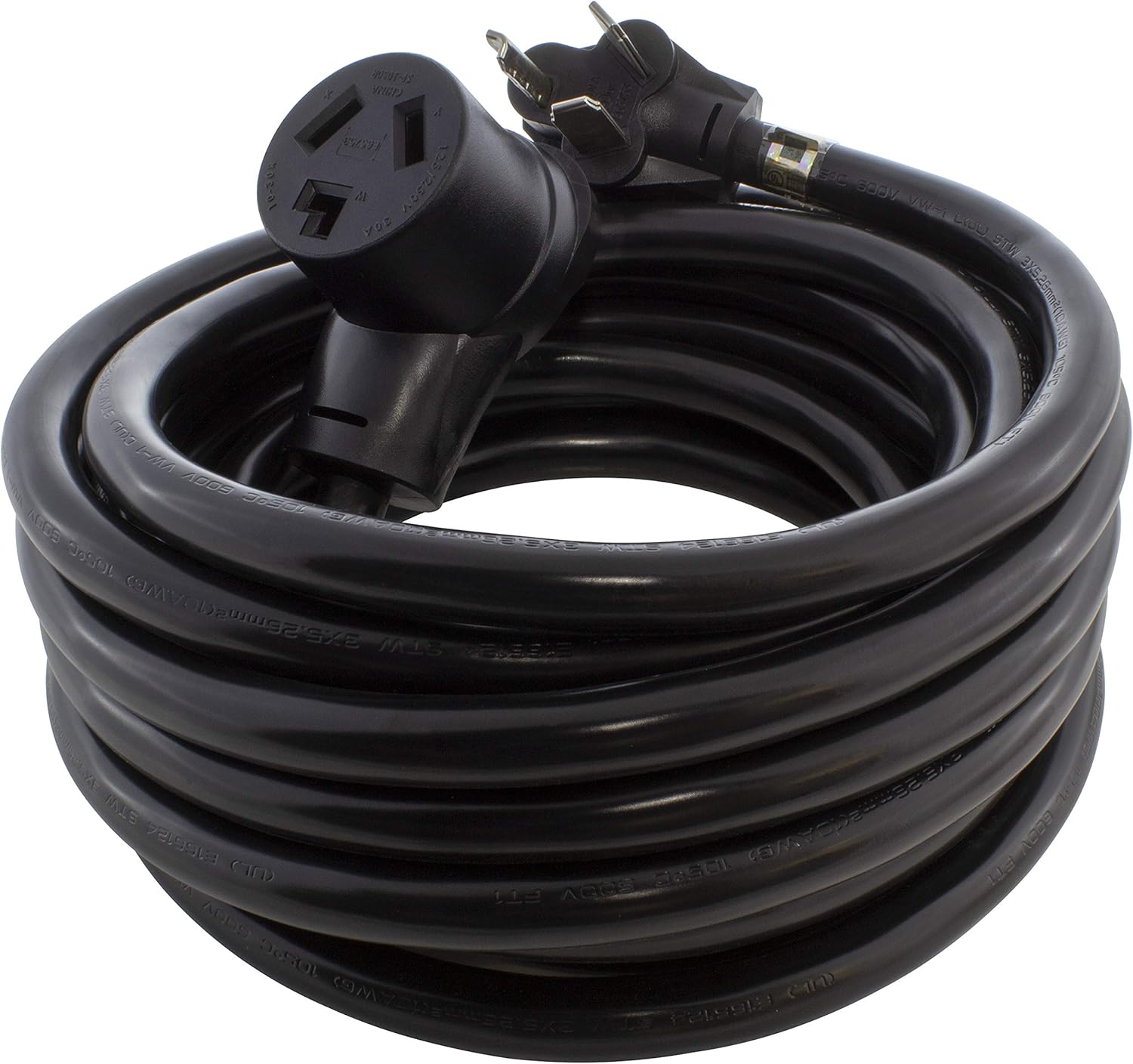 AC WORKS 30Amp 3Prong NEMA 1030 Dryer Extension Cord with Heavy Duty Thick AntiWeather Cord