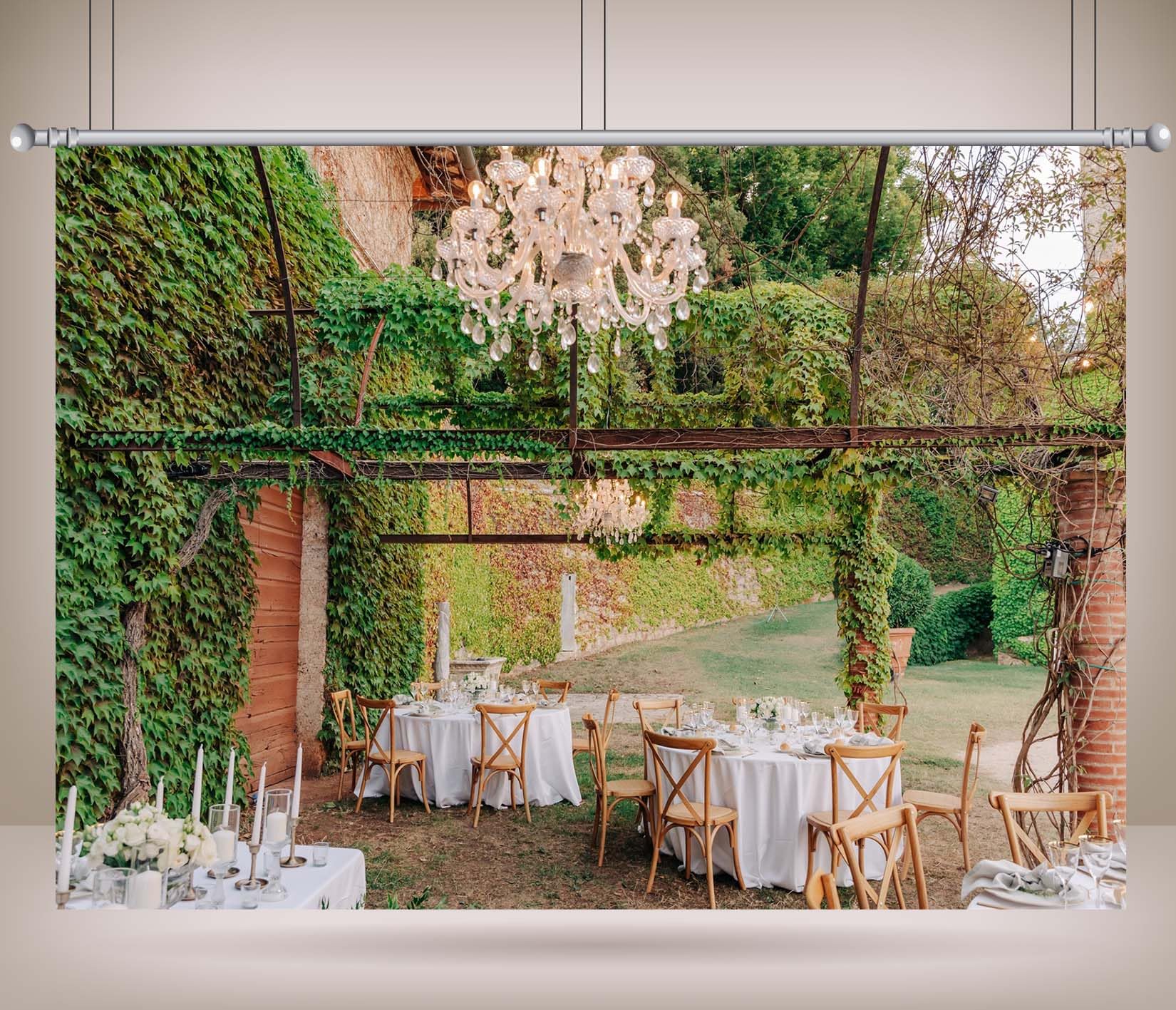 15x10FT (4.6x3m) Ricevimento Nozze In Giardino Sfondo Fotografico