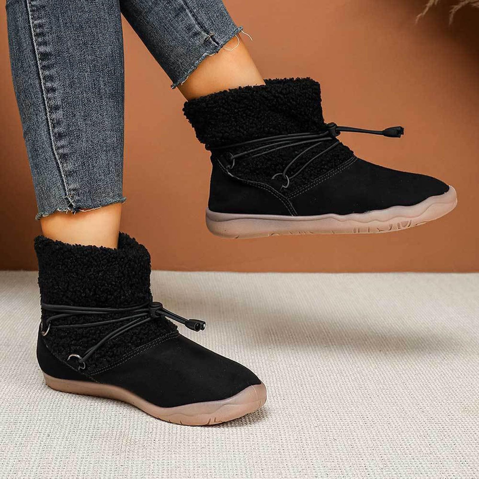 Apres Ski Femme Bottes De Neige Boots Hiver Botte Bottine Après-Ski Chaussures Glacia Barefoot Apres-Ski Bottines Chaudes Grand Froid Chaude Chaussure Randonnée Raquette Imperméable Fourrées D'hiver