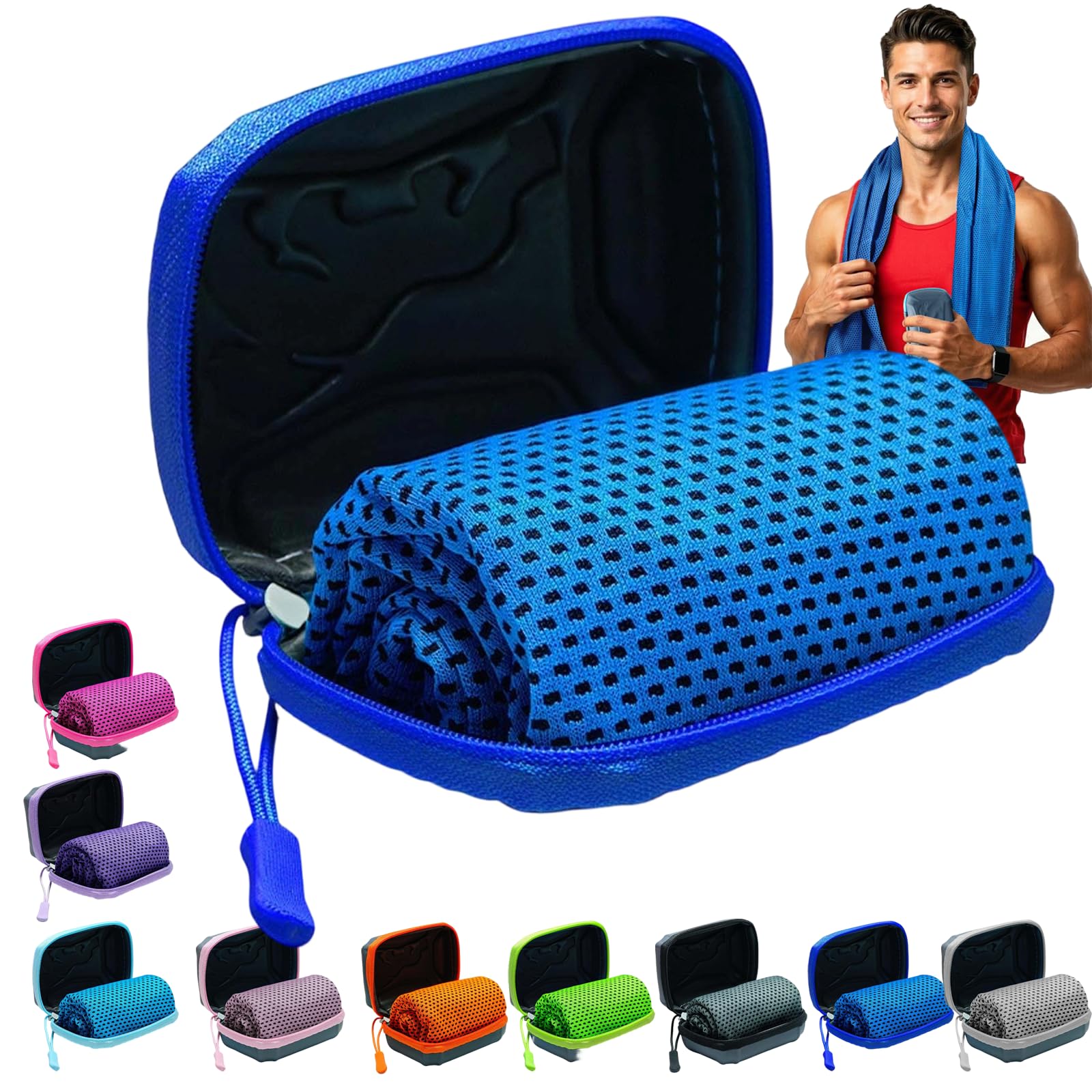 Cooling Towels,30x80 Cm Breathable Instant Quick Drying Ice Cool Microfibre Cloth,Ice Cool Microfibre Towel for Neck & Face,Cool Towels For Extreme Heat For Gym Workout Running Yoga Golf (Dark Blue) โ image 1