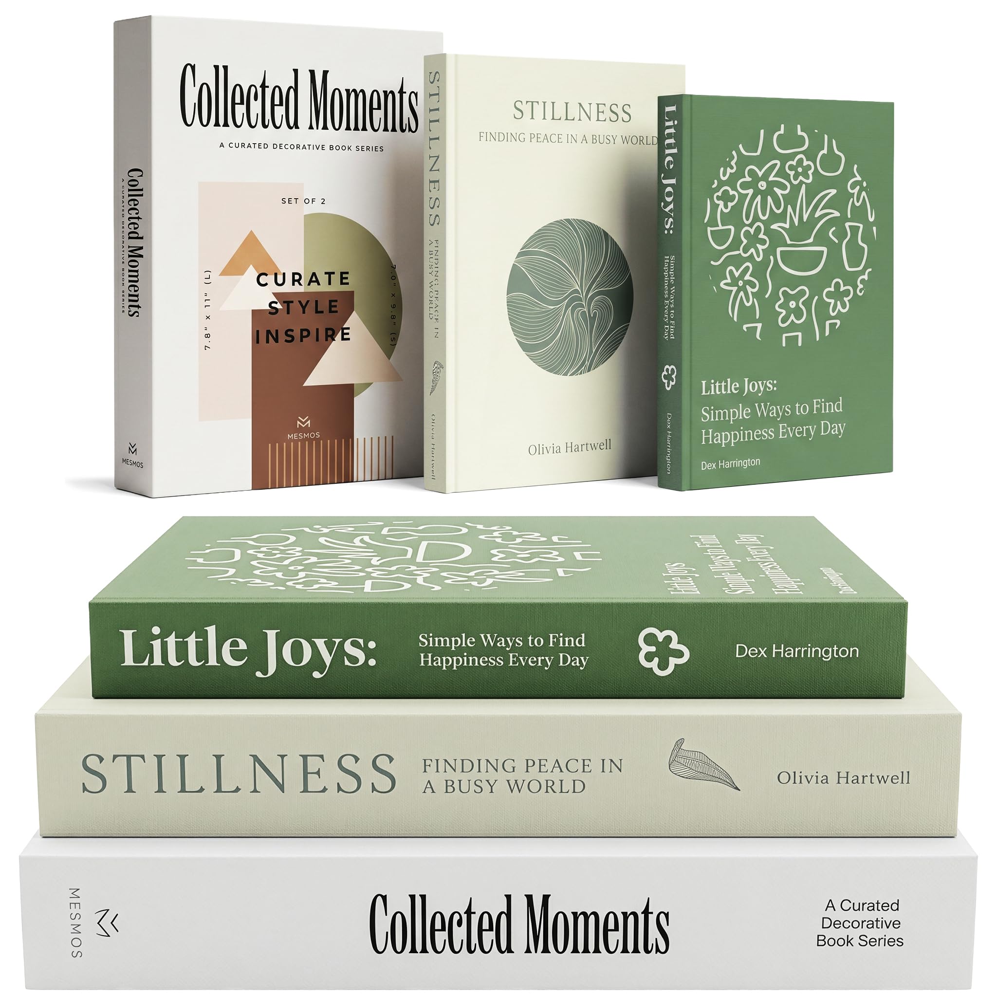 MESMOS Decorative Books for Shelves, Coffee Table Decor Faux Books for Decoration, Works as a Hidden Storage Box, Magnetic Closure, Linen Texture, Packaged in another Aesthetic Fake Book (Mindfulness)