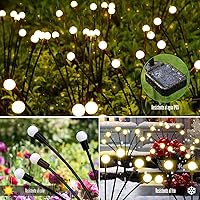 Vista 7 de Luces solares de jardín al aire libre, paquete de 4, 32 LED, luz oscilante impermeable, luces solares al aire libre para jardín, camino, patio