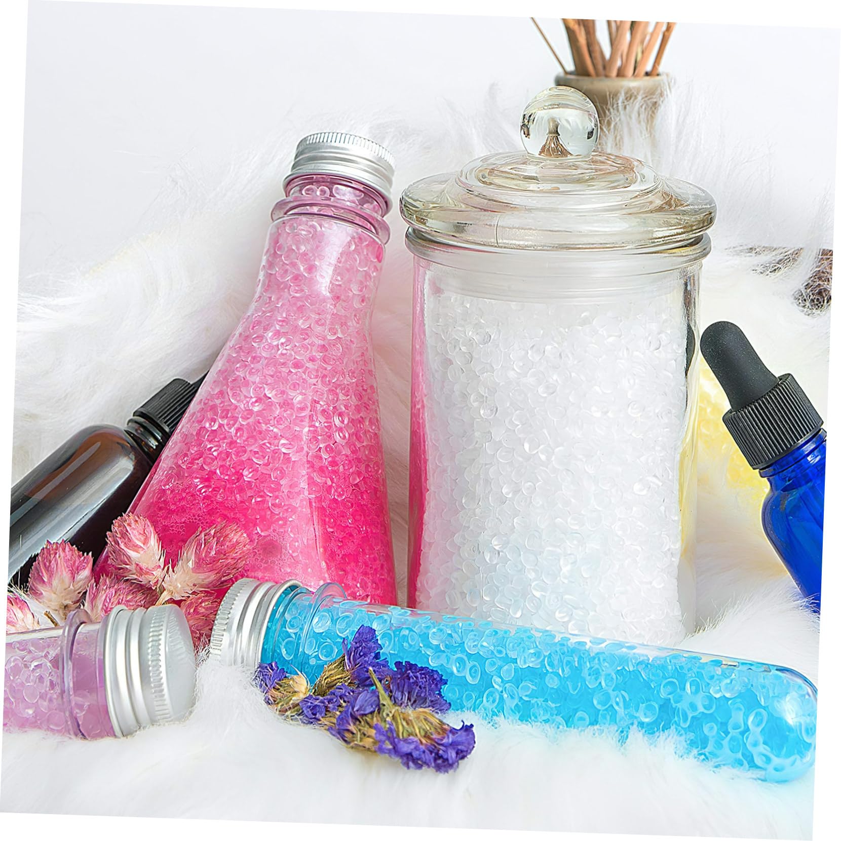 GANAZONO Perle Eva Non Profumate da 1kg per Deodorante Auto e Casa, Riempimento Flessibile in Eva Bianco, Materiale Naturale per Rinfrescare Ambienti Fai da Te