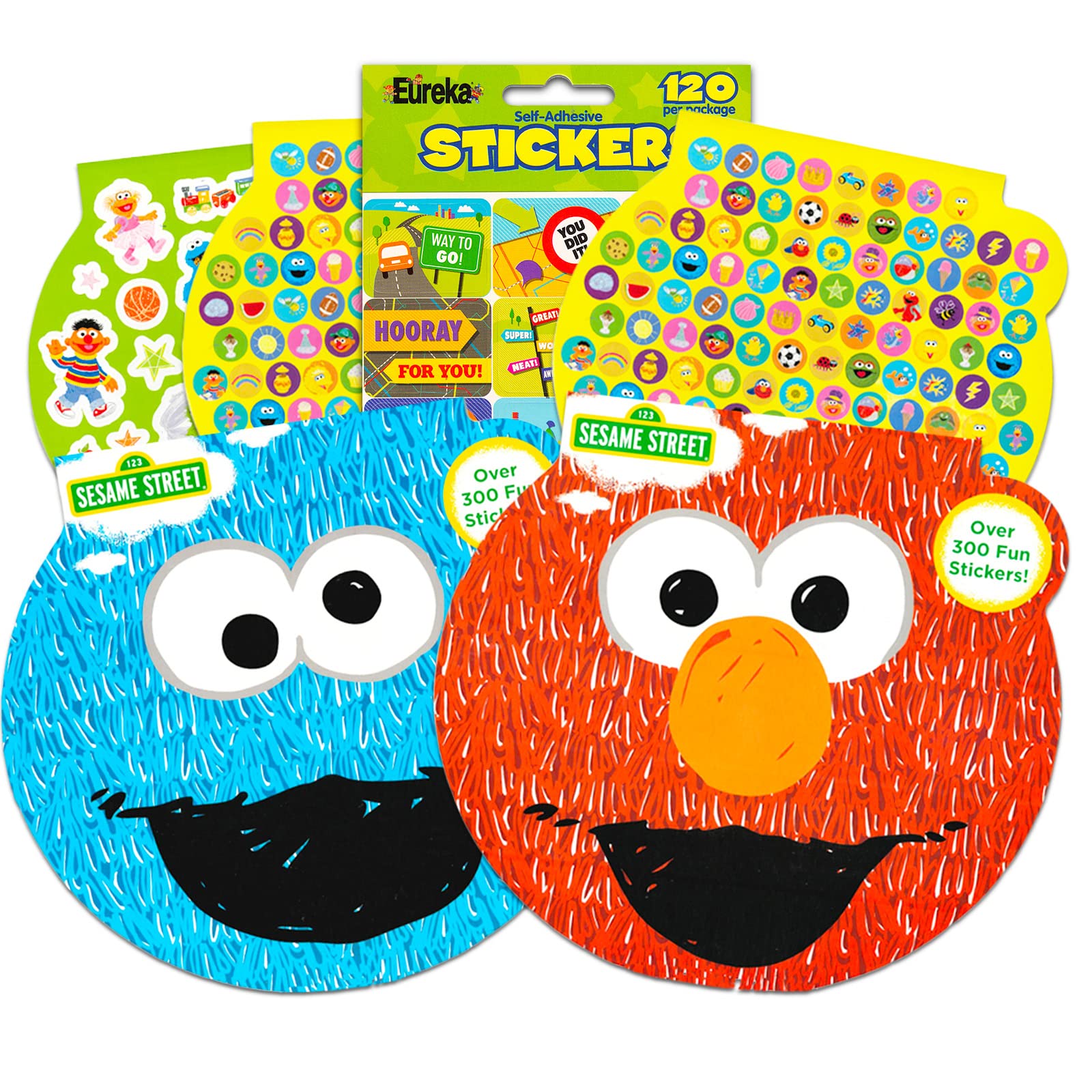 Sesame Street Party Favor Stickers Bundle for Toddlers Kids ~ 16 Sheets and Over 600 Sesame Street Stickers Plus Extra Reward Stickers (Sesame Street Party Supplies)